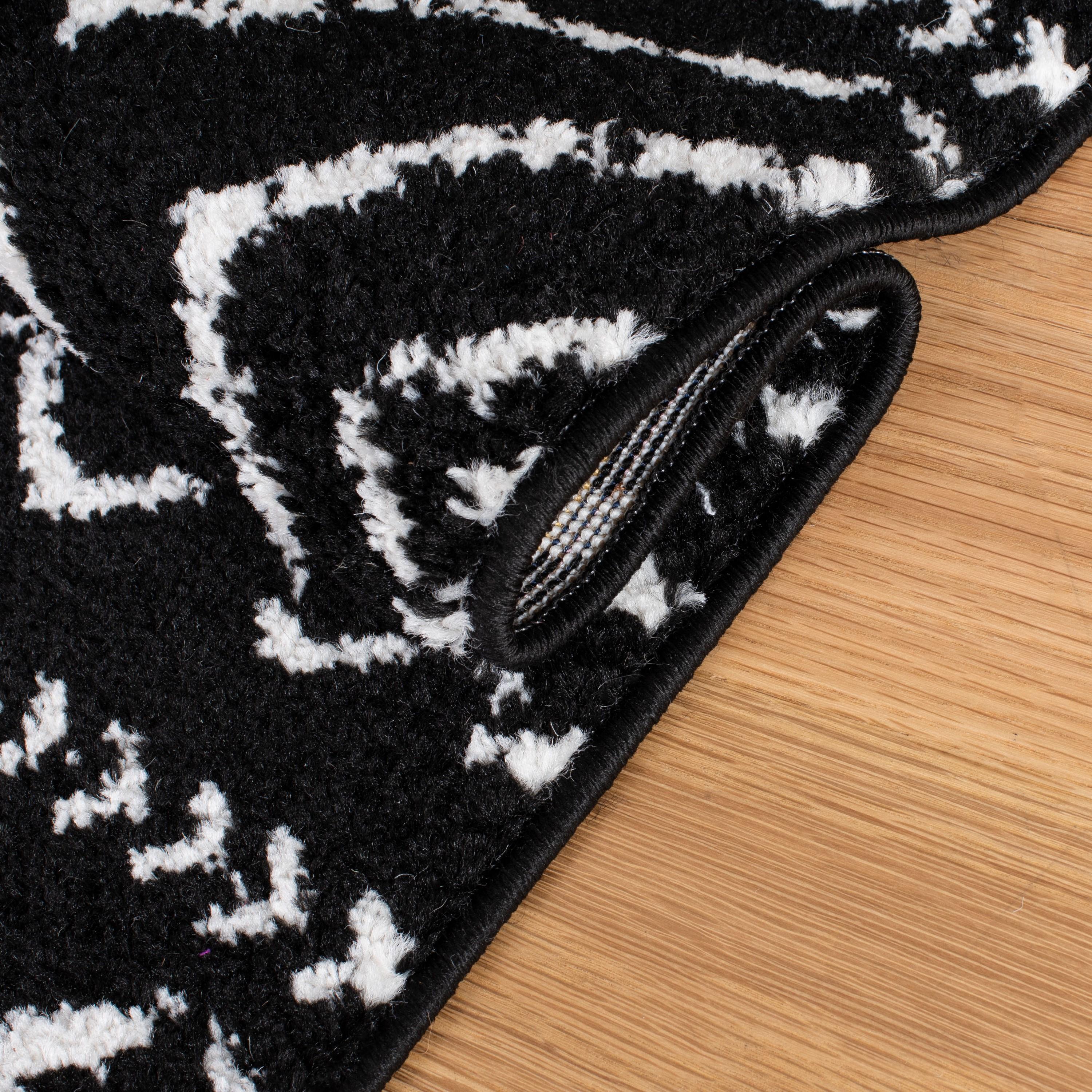 Tulum TUL267 Power Loomed Area Rug - Black/Ivory - 5'3"x7'6" - Safavieh.