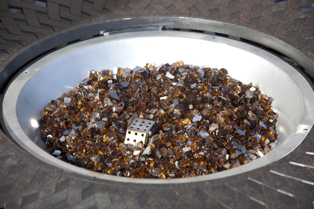 Fire Sense Fire Sense Premium Sparkling Reflective Tempered Fire Glass for Fire Pits Easy to Install-10 Lbs Crystal Clear