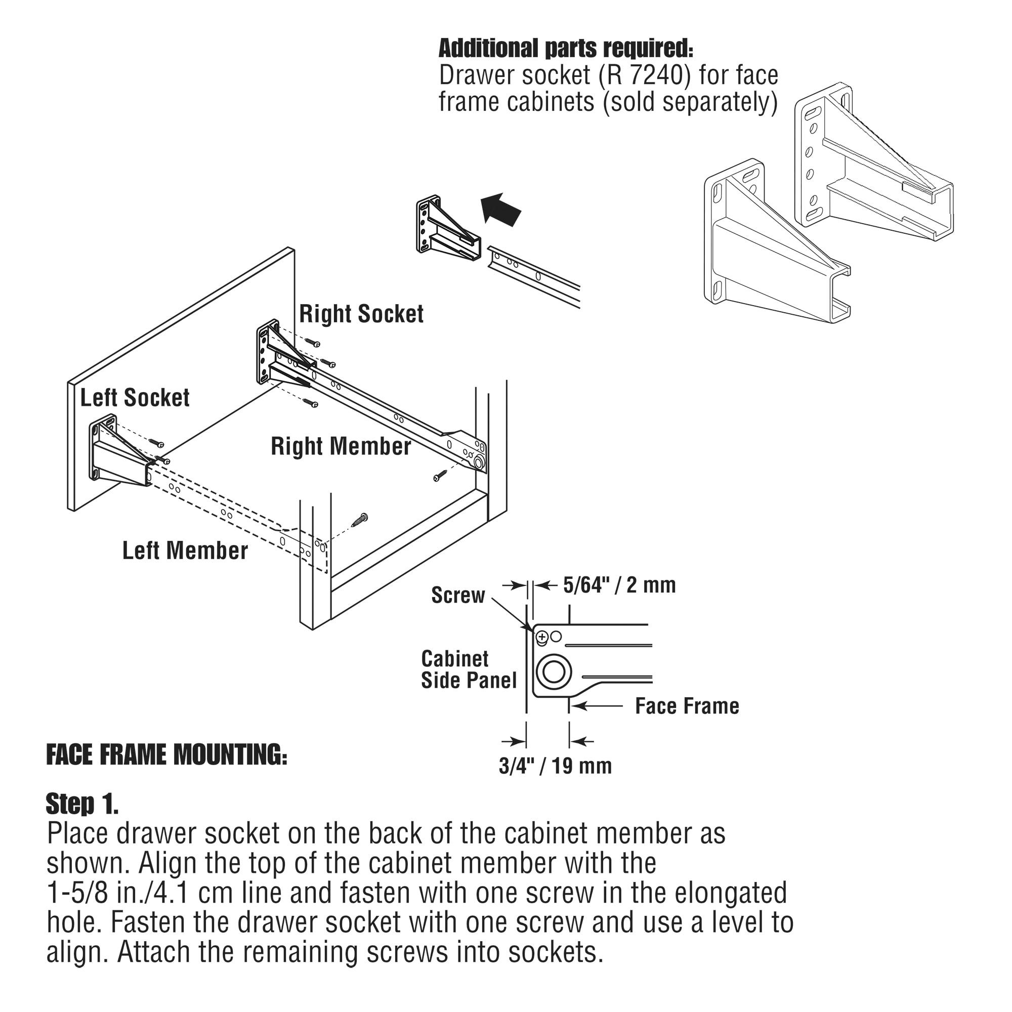 Prime-Line Drawer Slide Kit  Replace Drawer Track Hardware  Self-Closing Design Fits Most Bottom/ Side-Mounted Drawer Systems 17-3/4 In. Steel Tracks, Plastic Wheels, White (1 Pair)