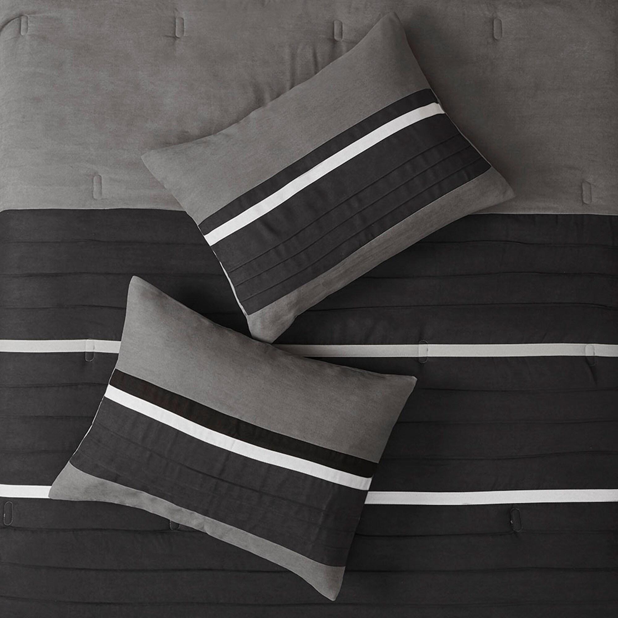 Madison Park Palmer 7 PC Pieced Faux Suede Comforter Set