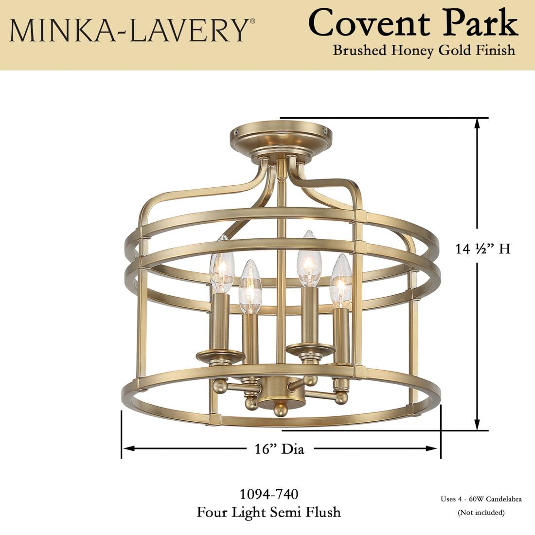 Minka Lavery - Covent Park - 4 Light Semi-Flush Mount - 14.5 inches tall by 16