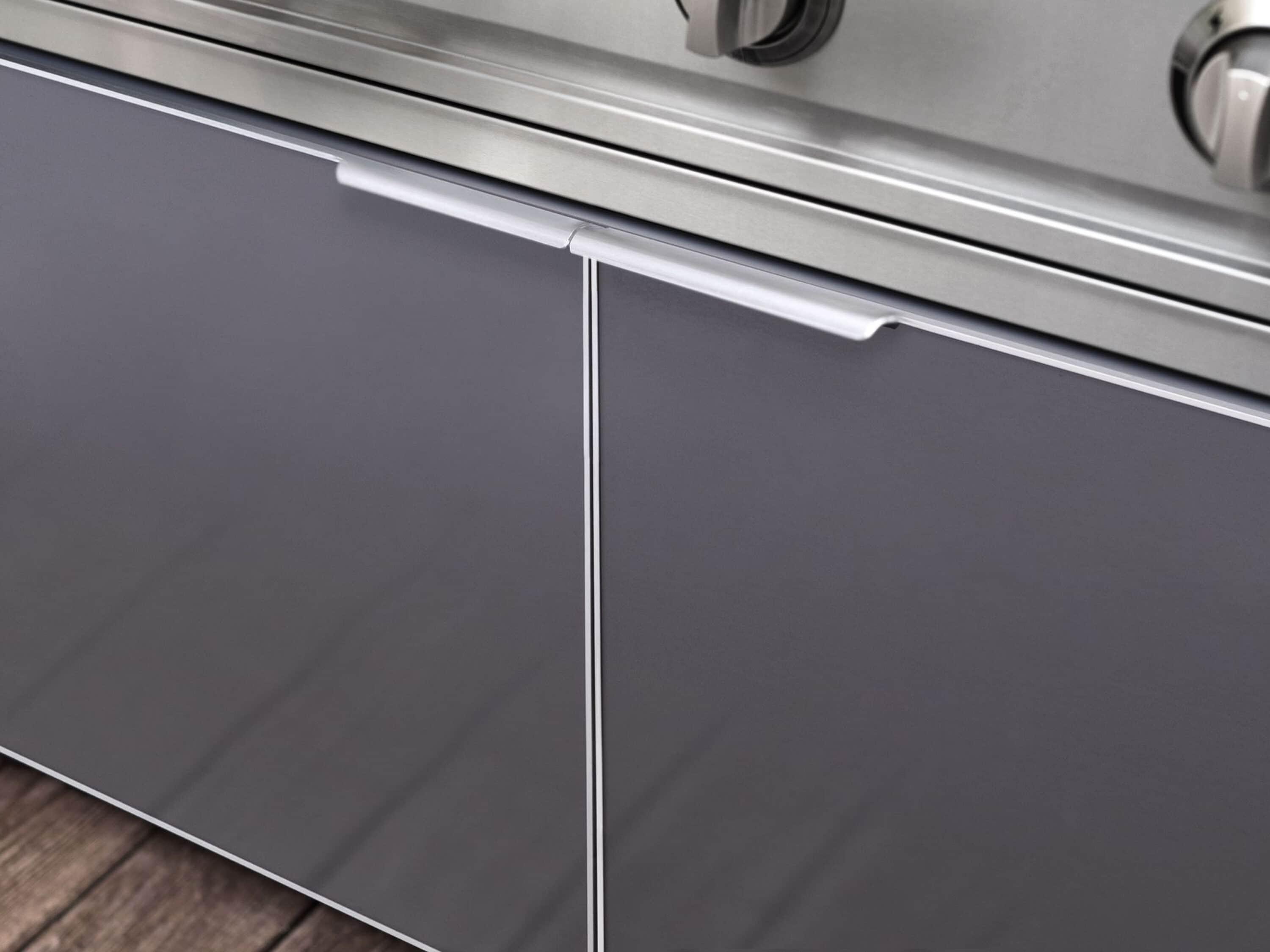 Outdoor Kitchen Aluminum 5 Piece Cabinet Set with 40 in. Liquid Propane Gas Performance Grill