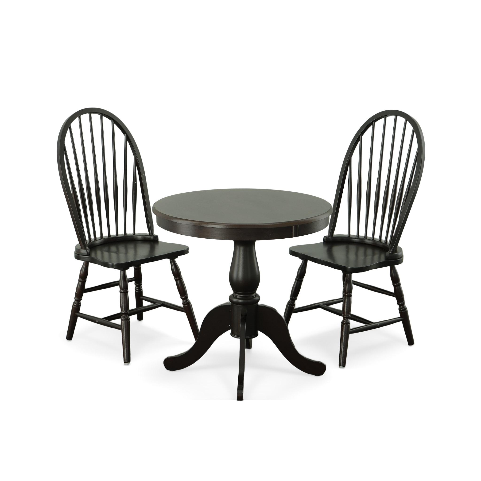 Carolina Living 30" Salem Round Pedestal Dining Table Espresso: Rubberwood, MDF, Non-Extension