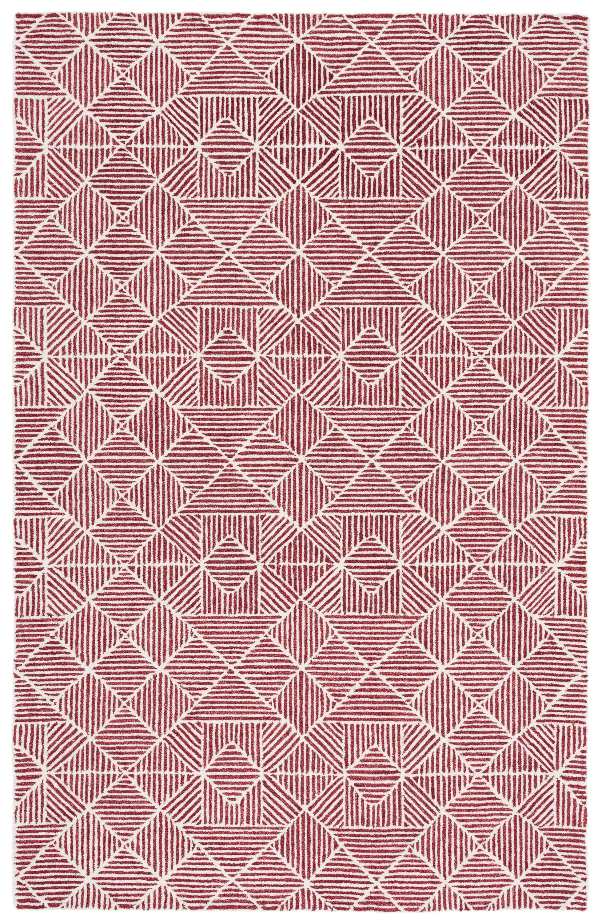 Abstract ABT763 Handmade Indoor Area Rug - Red/Ivory - 5'x8' - Safavieh