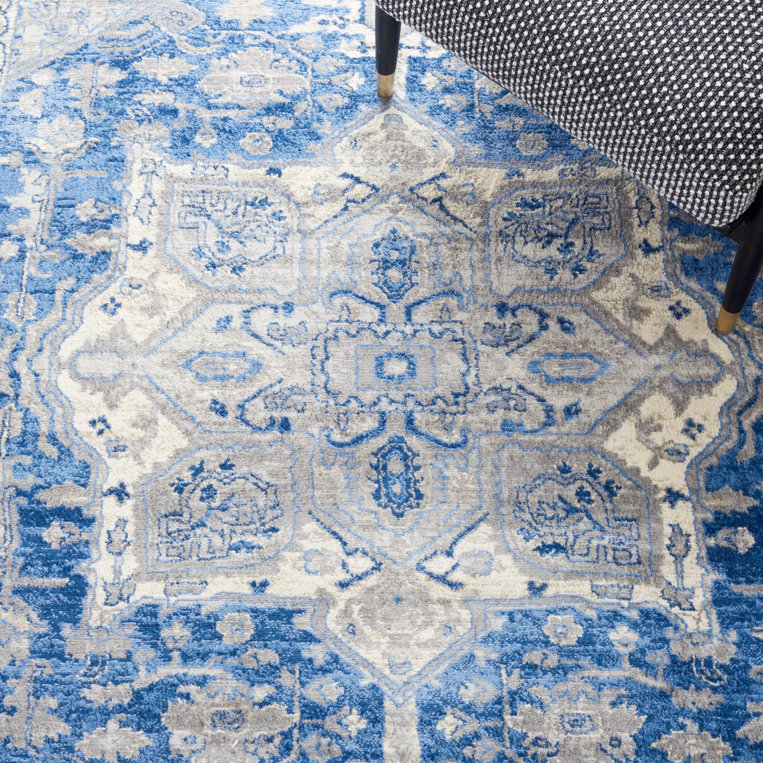 Brentwood BNT852 Power Loomed Indoor Area Rug - Blue/Grey - 9'x12' - Safavieh