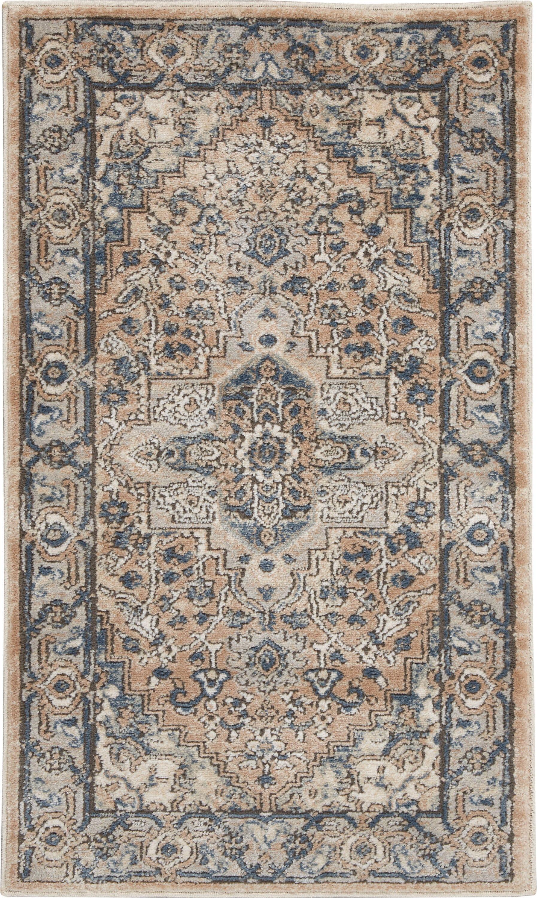 Nourison Concerto Center Medallion Indoor Rug Beige Grey 2'2" x 3'9"