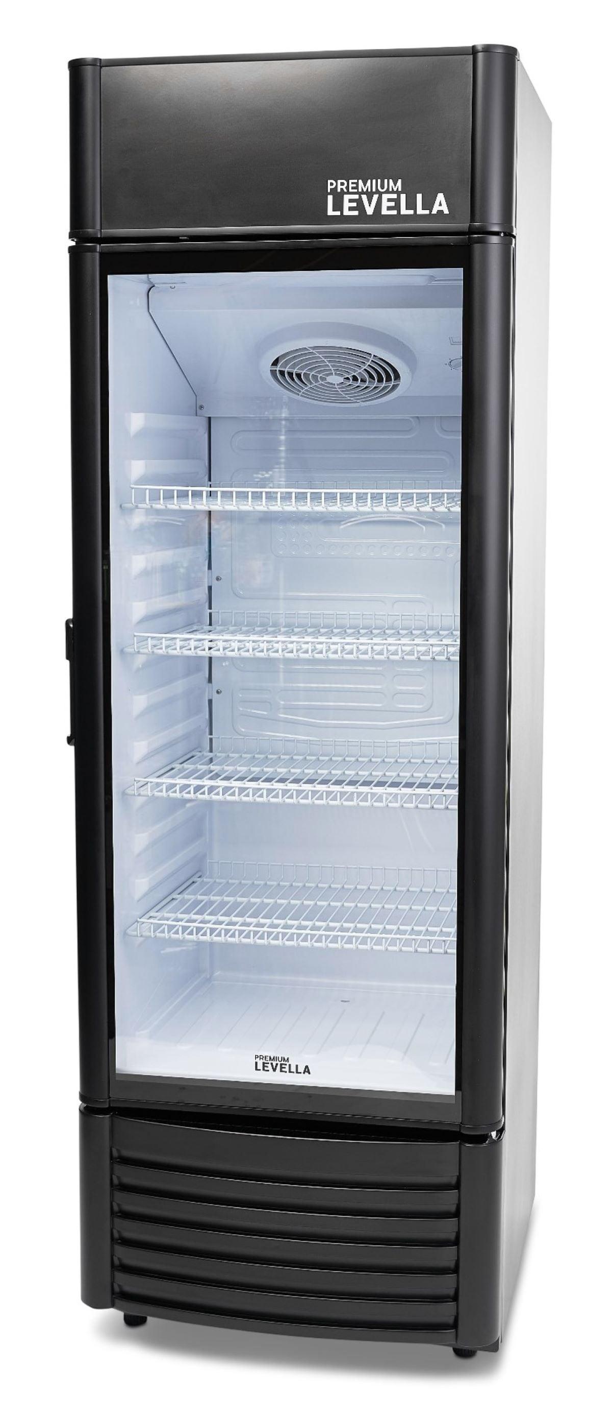 Premium Levella 9.0 cu ft 1-Glass Door Commercial Refrigerator, Matte Black