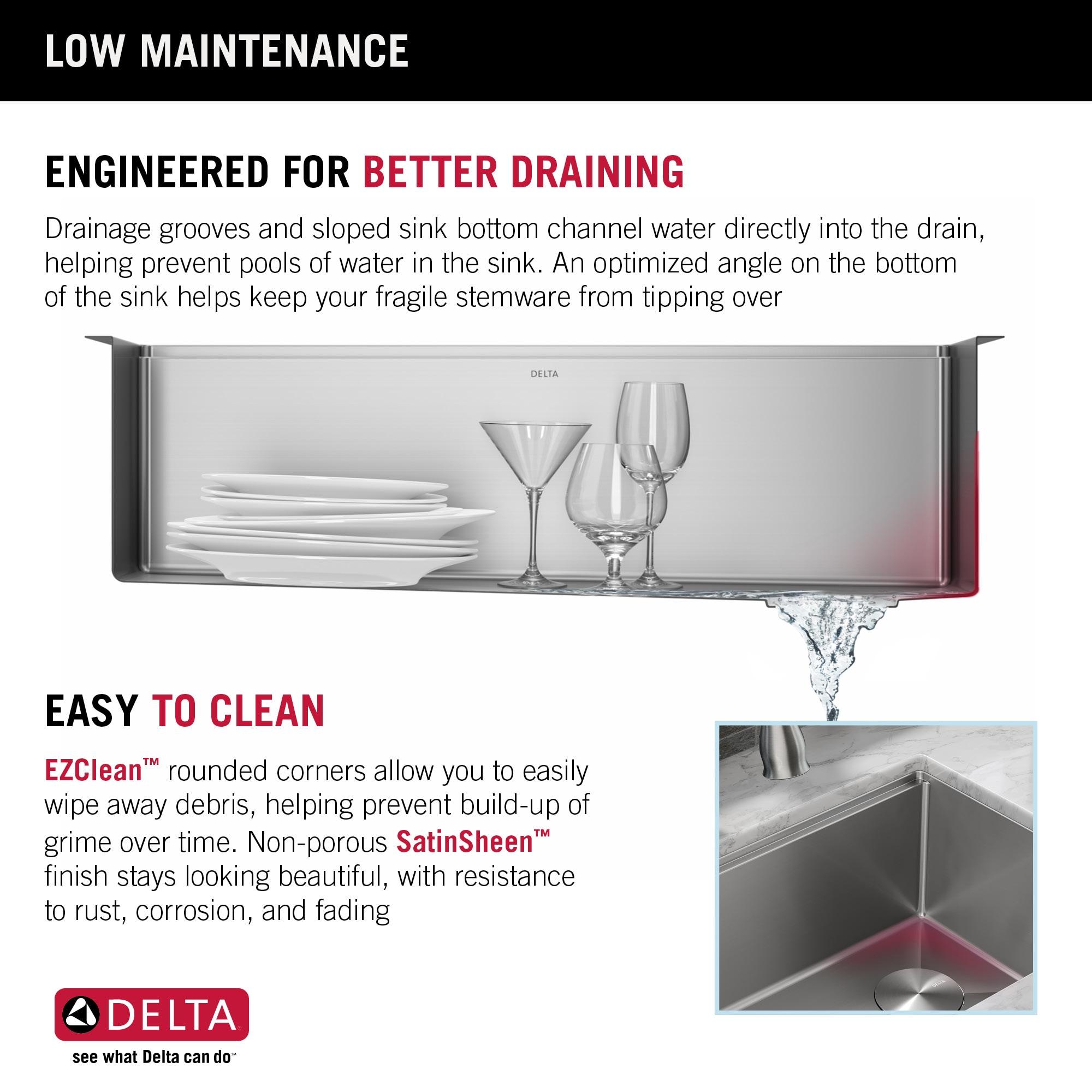 Delta Lorelai™ 32" LWorkstation Kitchen Sink Undermount 16 Gauge Stainless Steel Single Bowl