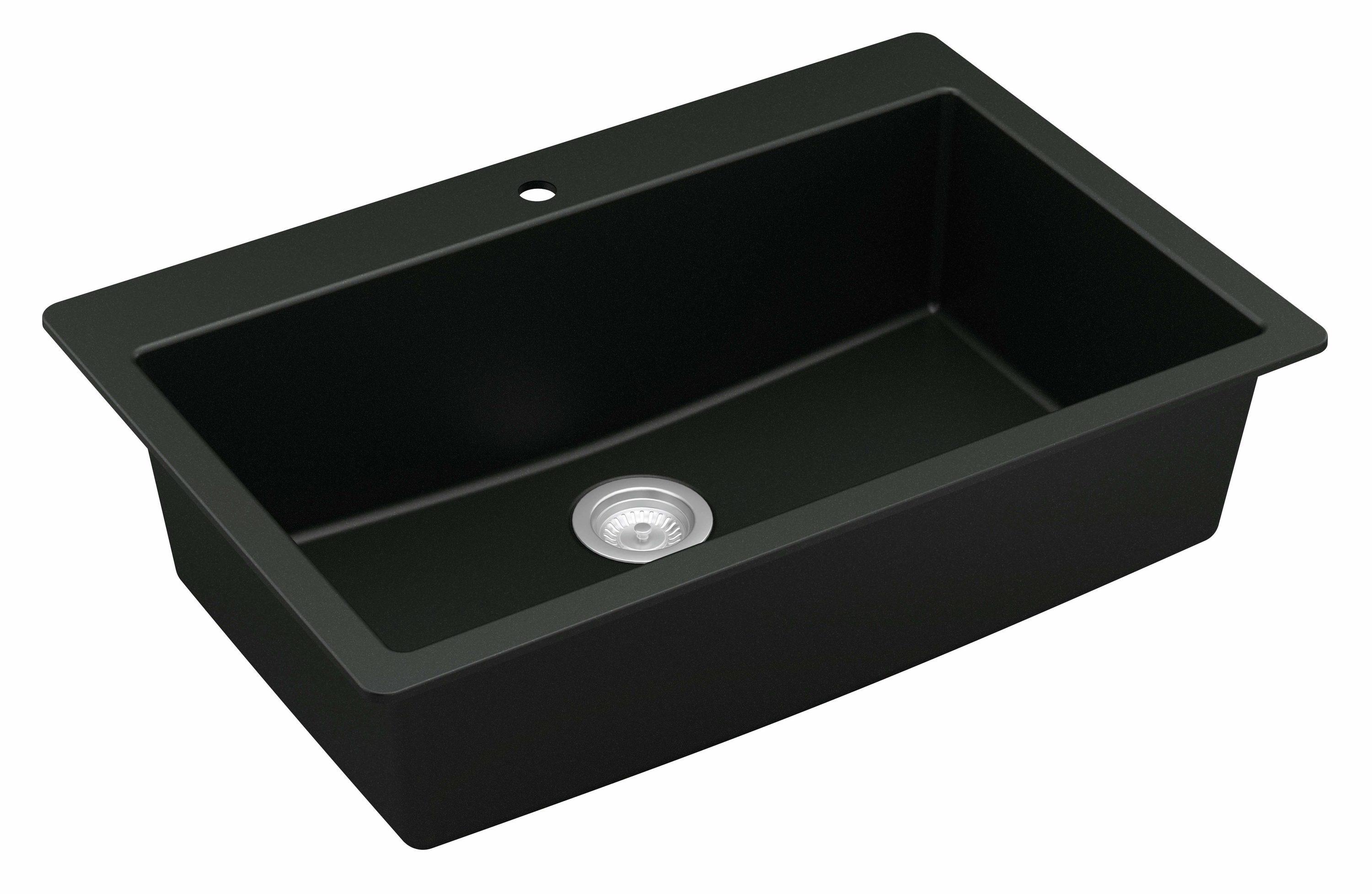 Karran Quartz 33'' X 22'' Large Single Bowl Drop-in Kitchen Sink