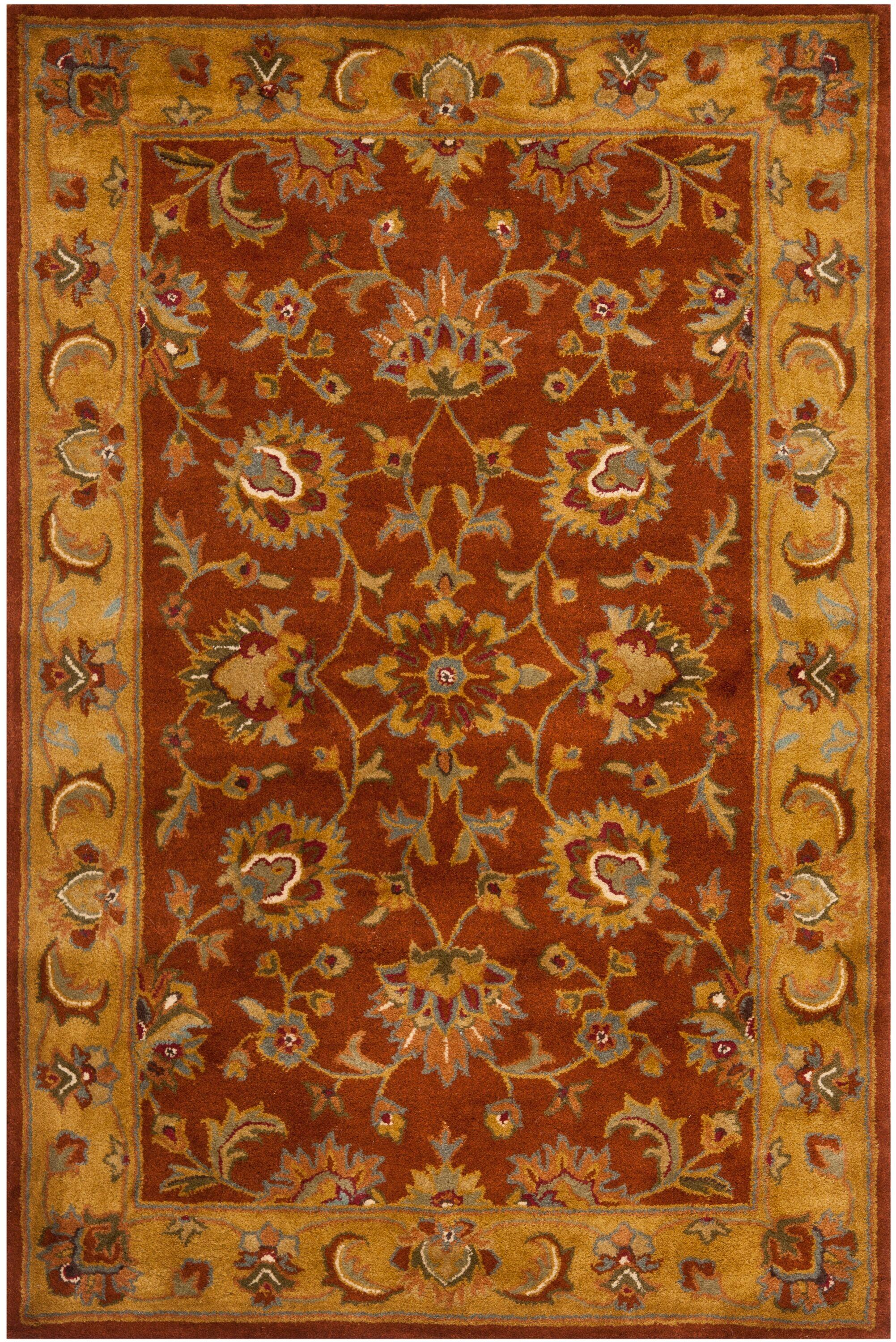 Heritage HG820 Hand Tufted Area Rug - Red/Natural - 4'x6' - Safavieh.