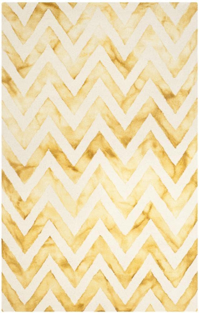 Dip Dye DDY715 Hand Tufted Area Rug - Ivory/Gold - 5'x8' - Safavieh.