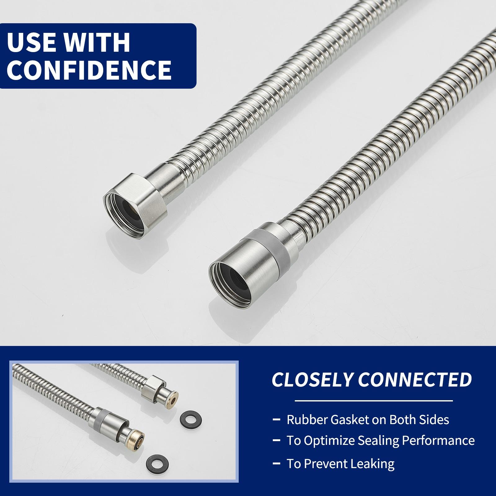 71 in. (5.9 ft.) Stainless Steel Replacement Shower Hose For Hand Held Shower Heads with Brass Insert In Brushed Nickel