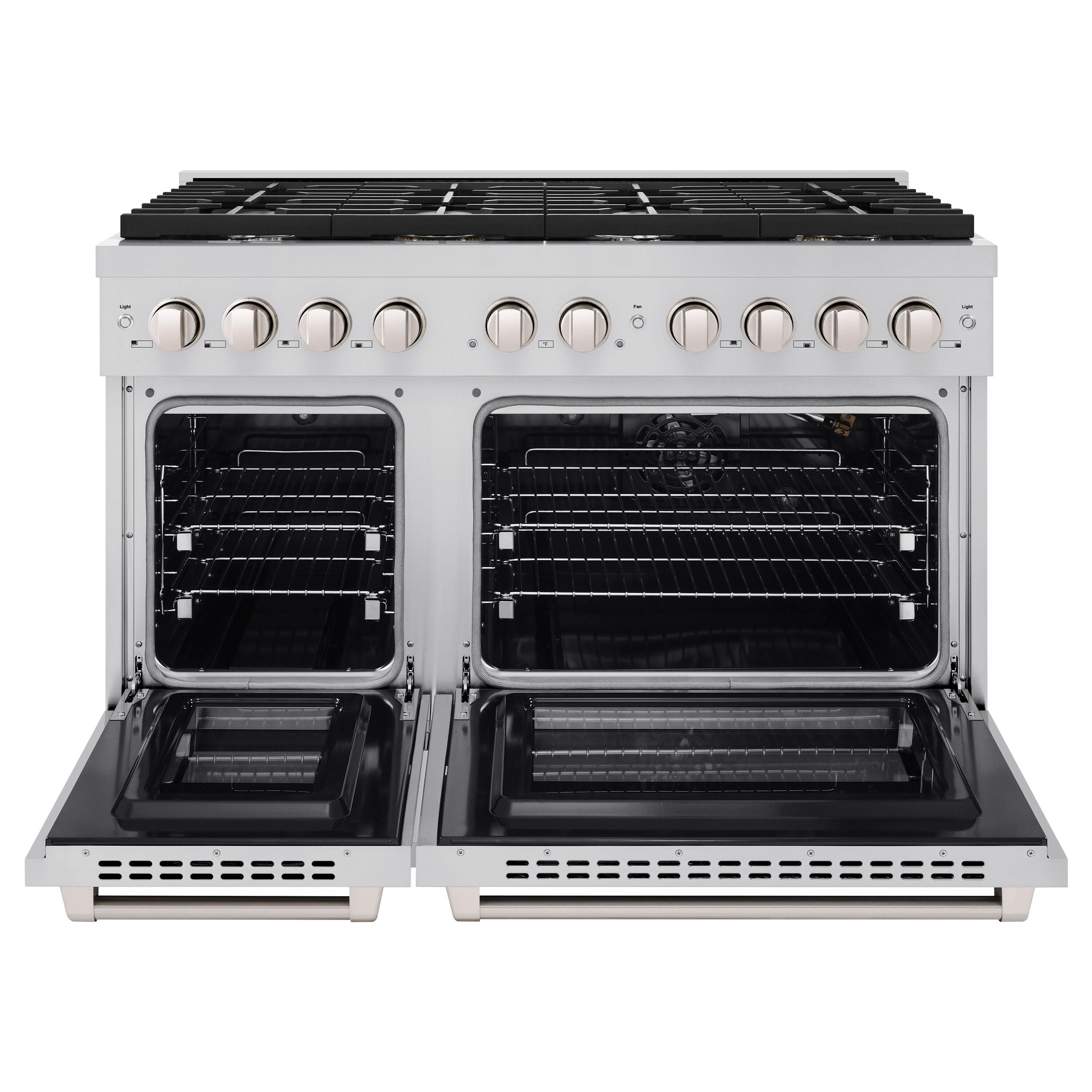 ZLINE 48" Paramount Double Oven Gas Range w/ 8 Burner Cooktop in Stainless Steel