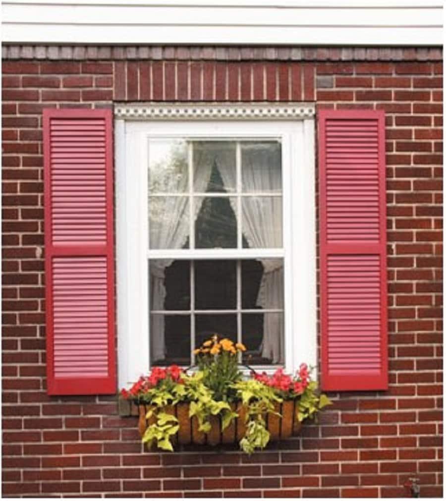 Pinecroft Louvered Wood Exterior Shutters (Set of 2)