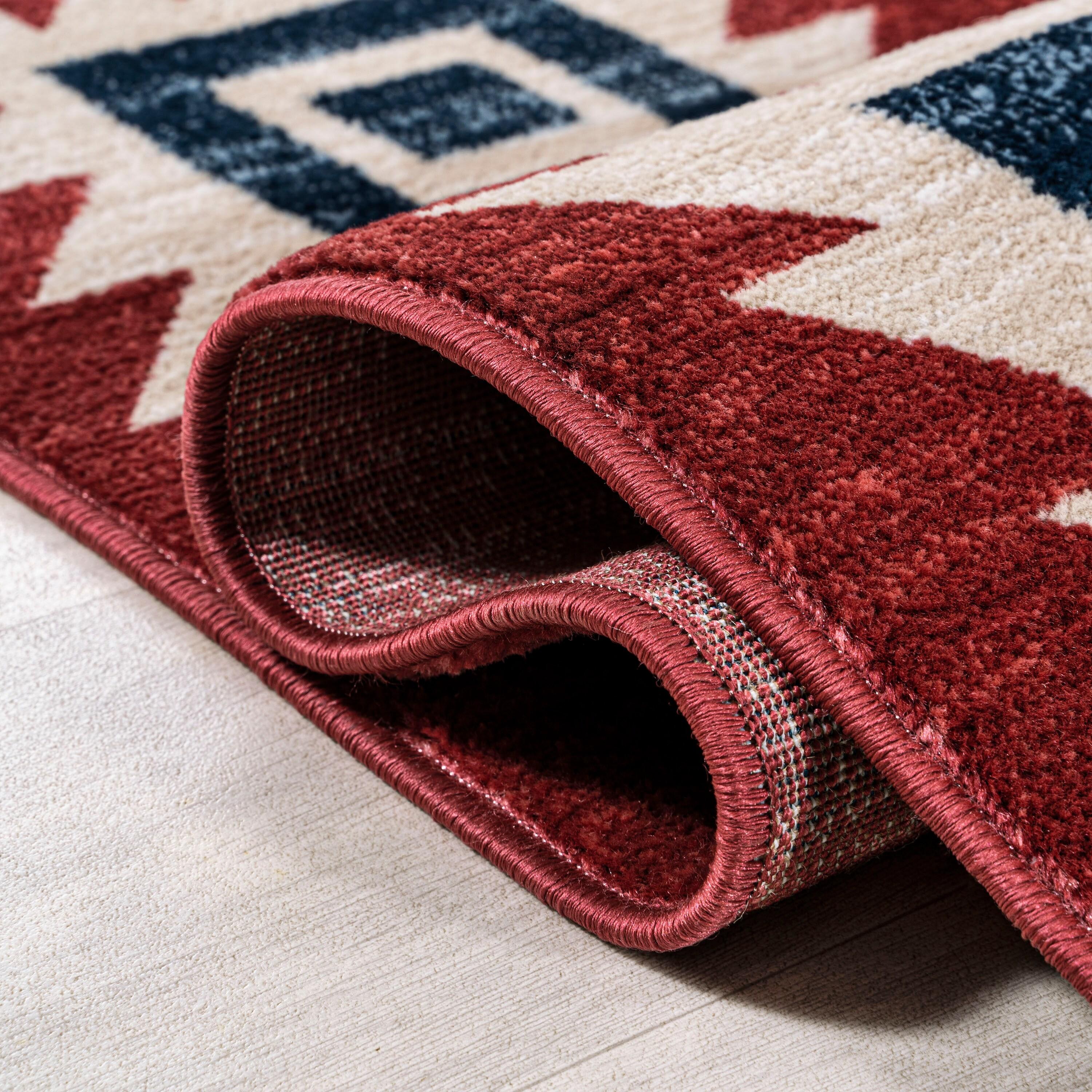 Well Woven Tulsa Lea Traditional Vintage Southwestern Tribal Crimson 3'11" x 5'3" Area Rug