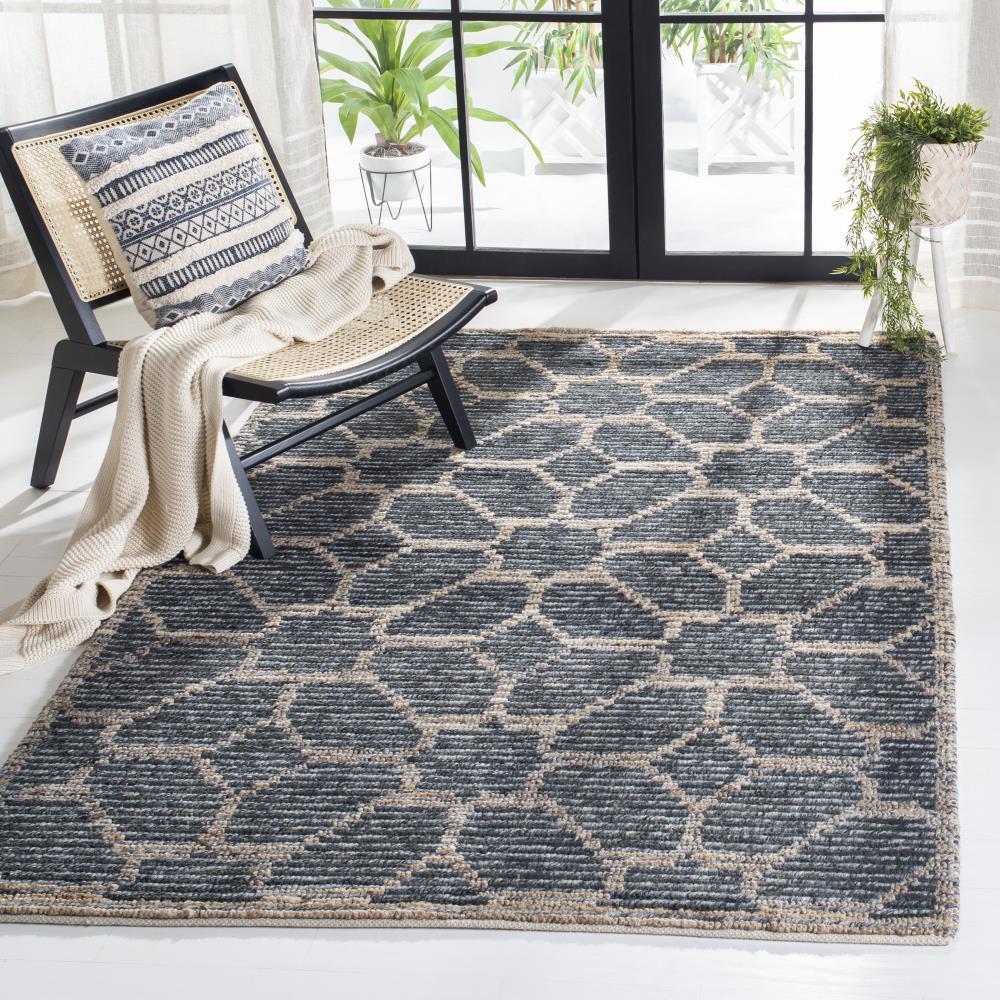 Natural Fiber NF218 Hand Woven Area Rug - Beige/Charcoal - 5'x8' - Safavieh.