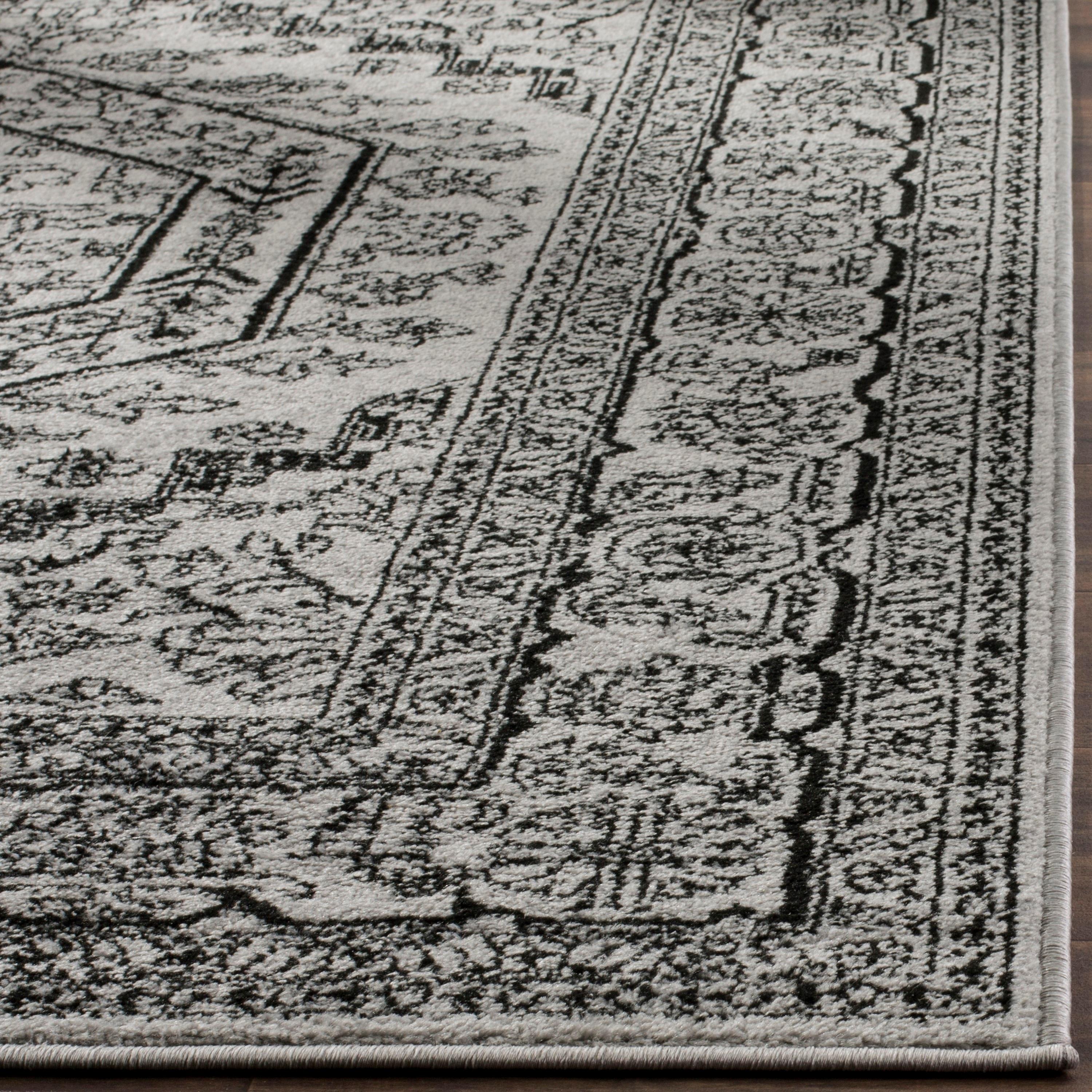 Adirondack ADR108 Power Loomed Area Rug - Silver/Black - 4'x6' - Safavieh.