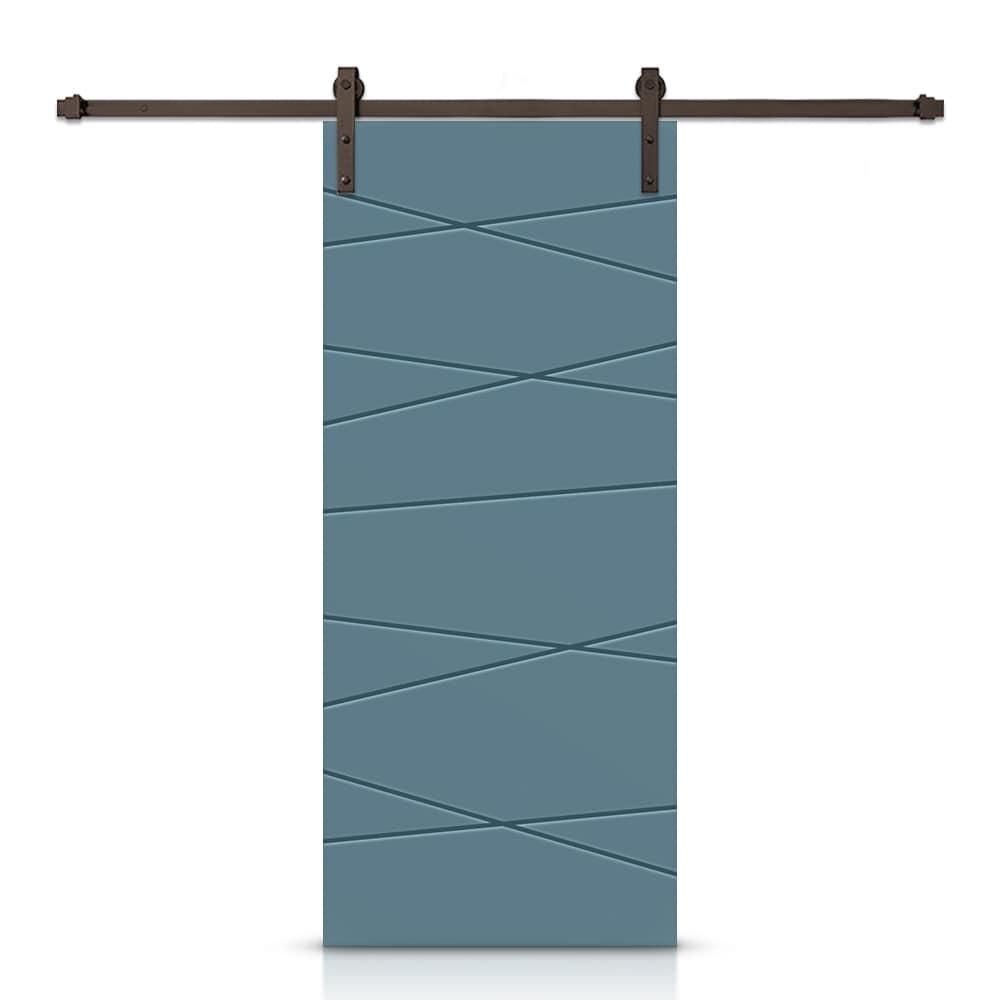 Calhome Paneled Manufactured Wood Painted Barn Door