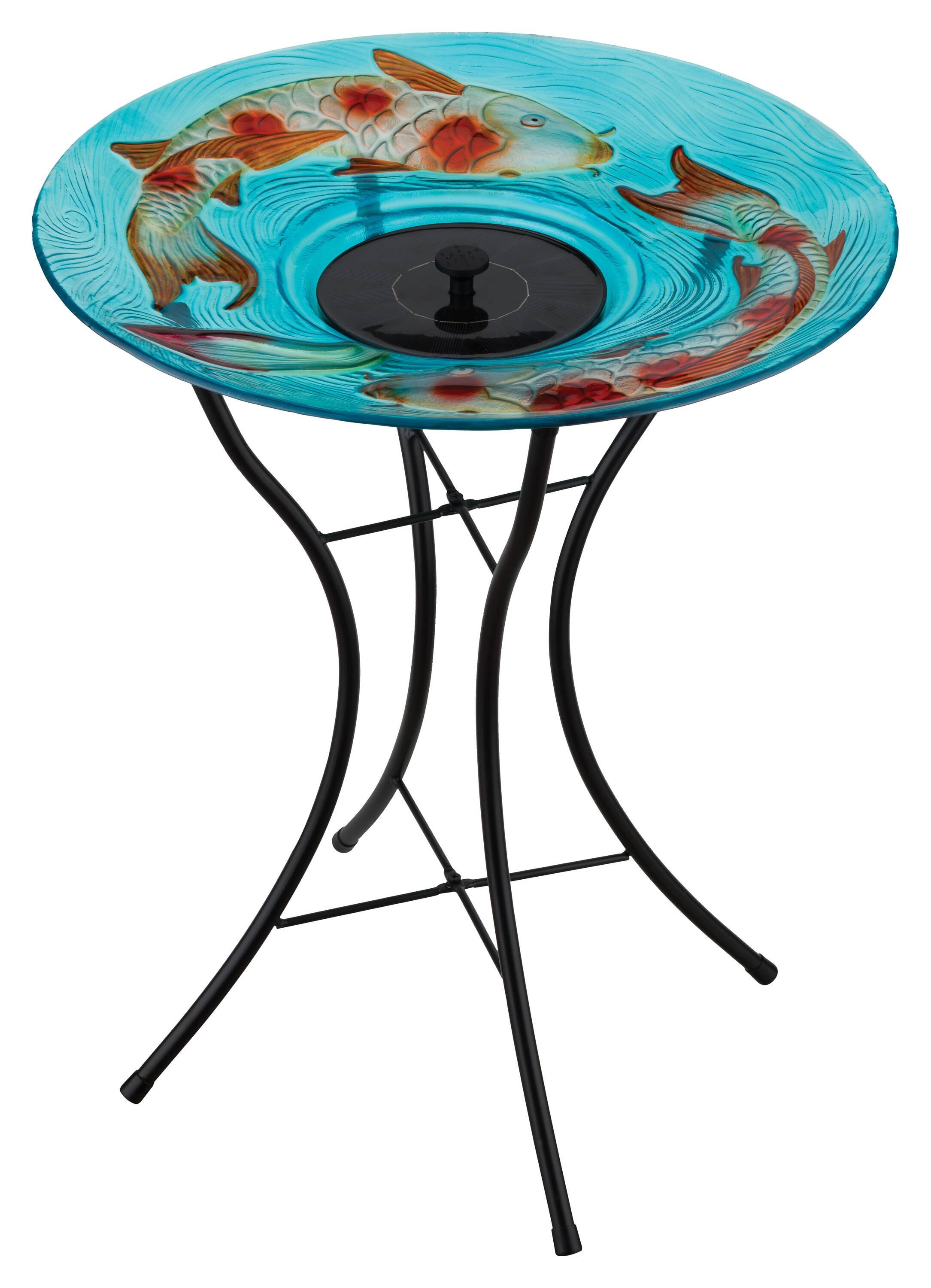 Regal Art & Gift 18" Solar Fountain/Birdbath with Stand - Koi