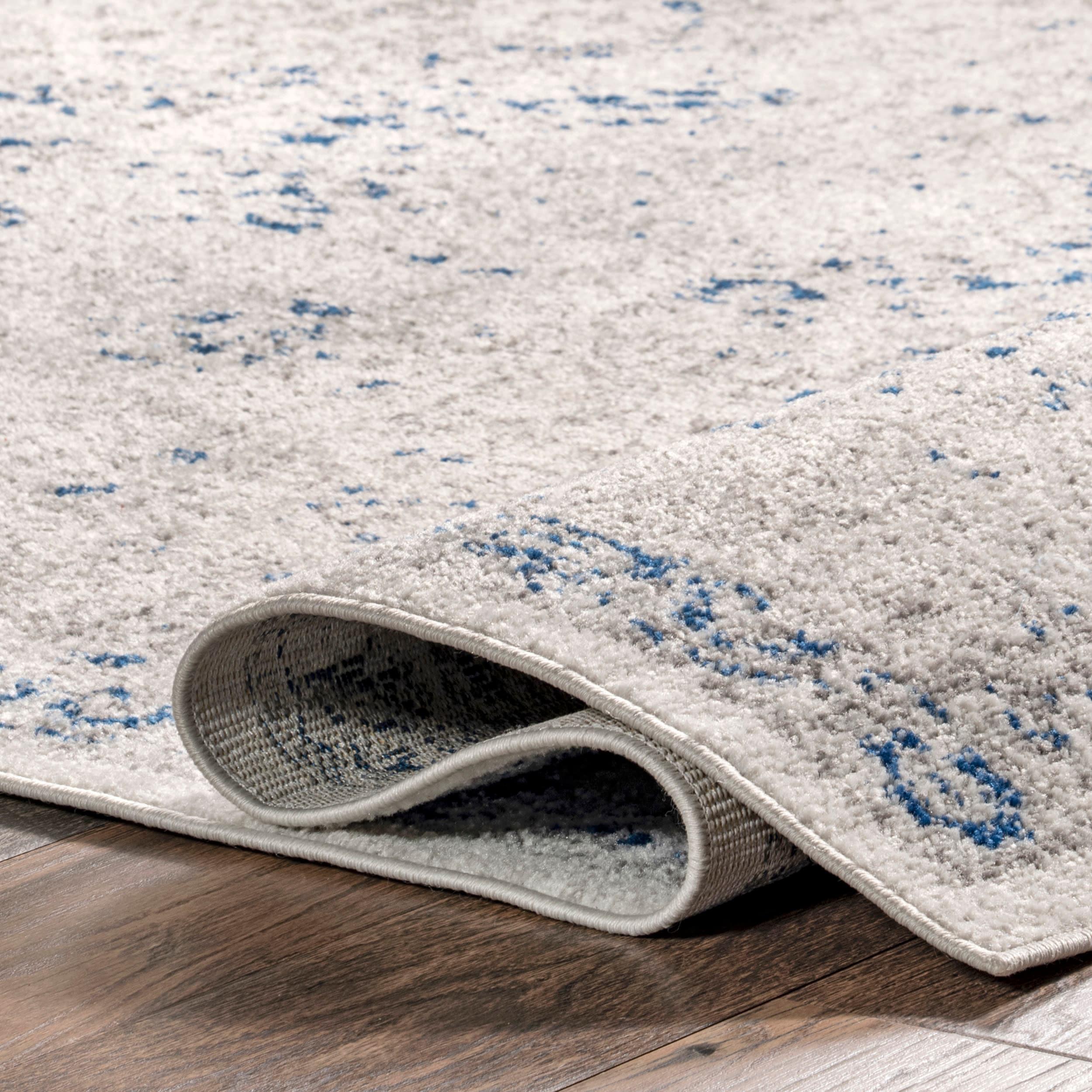 Nuloom Minta Medallion 2x3 Accent Indoor Area Rug for Living Room Bedroom Dining Room Entryway Kitchen, Blue/Off White
