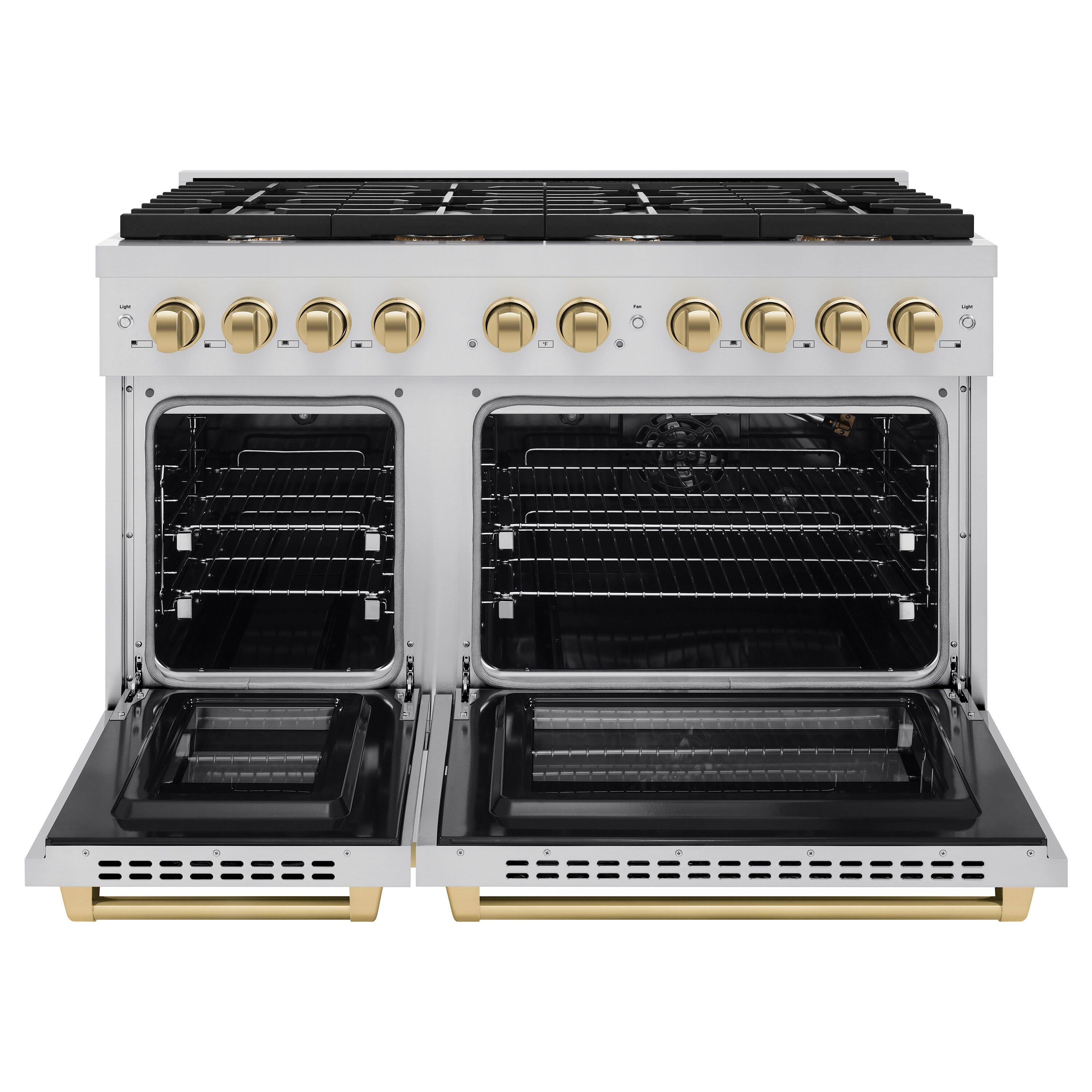 ZLINE Autograph Edition 48" Paramount Gas Range w/ 8 Burners & Champagne Bronze Accents