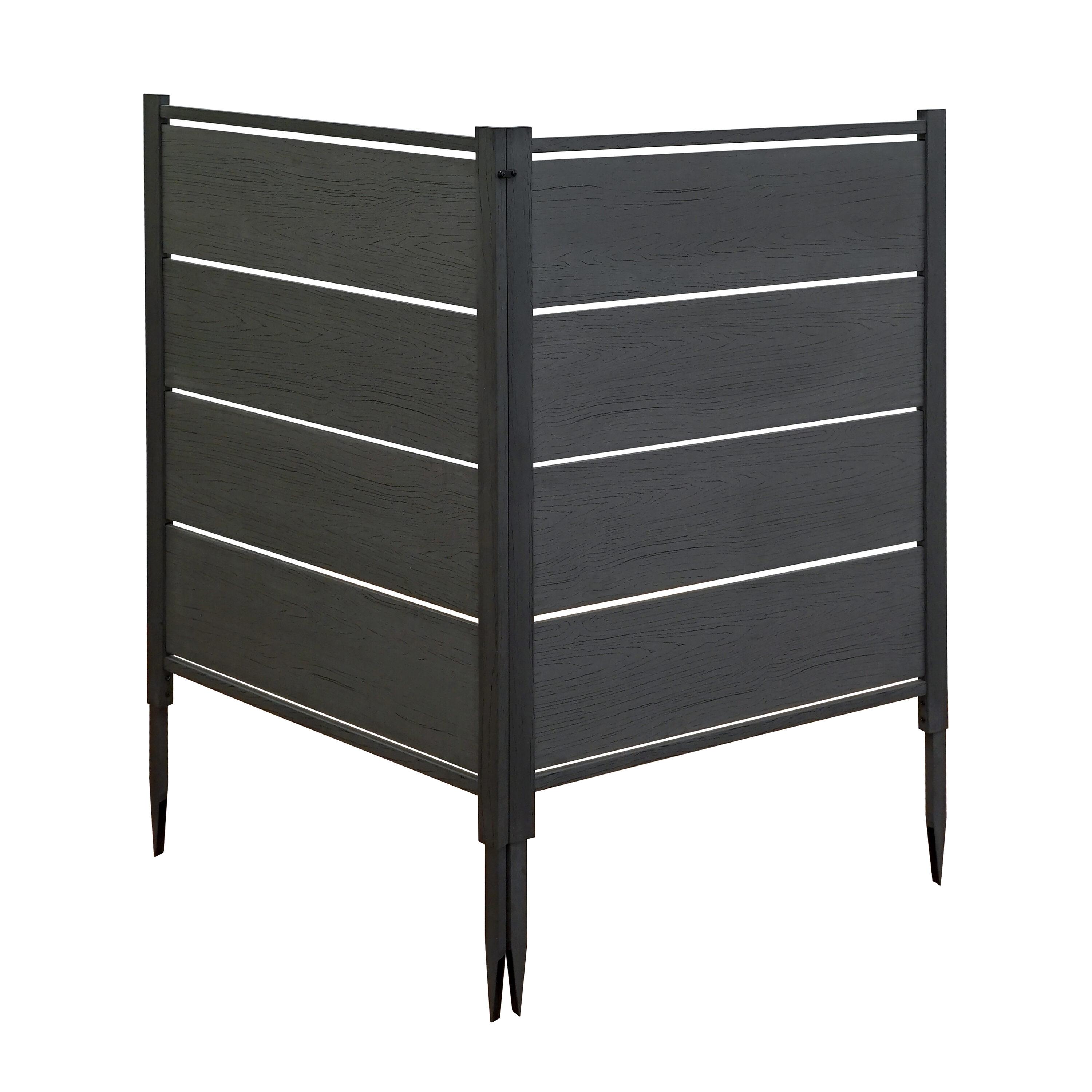 Enclo Enclo 4 ft H x 3.3 ft W Bessemer WoodTek Vinyl Charcoal Privacy Screen Kit (2 Panels)