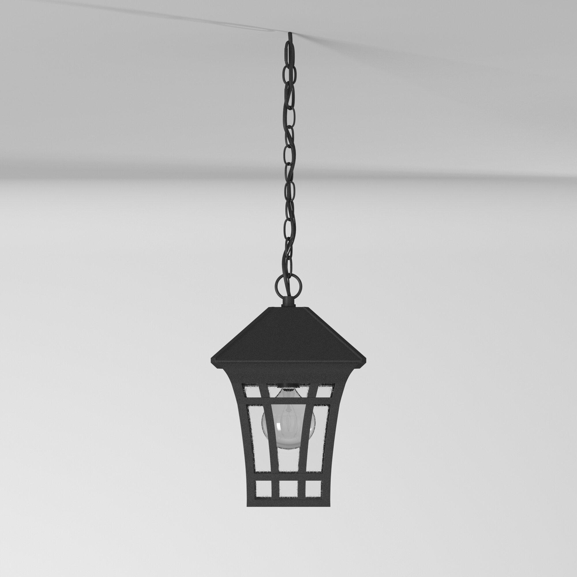 Herrington 1-Light Black Outdoor Hanging Pendant Fixture