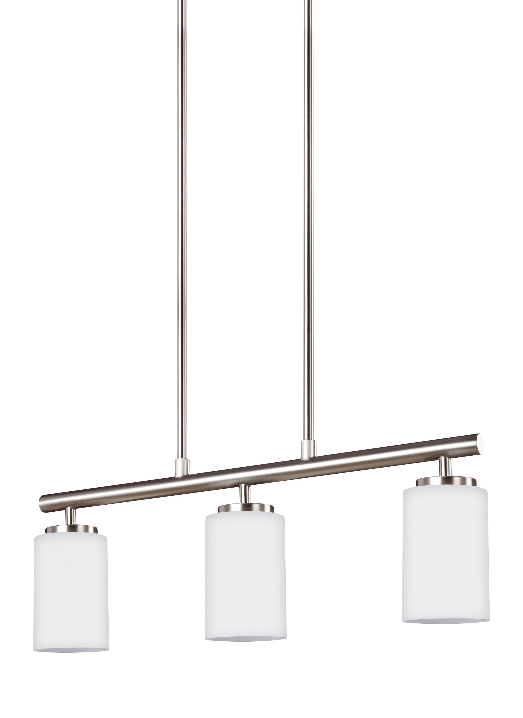 Sea Gull Lighting 66160-962 Oslo Three-Light Island Pendant Hanging Modern Light Fixture, Brushed Nickel Finish