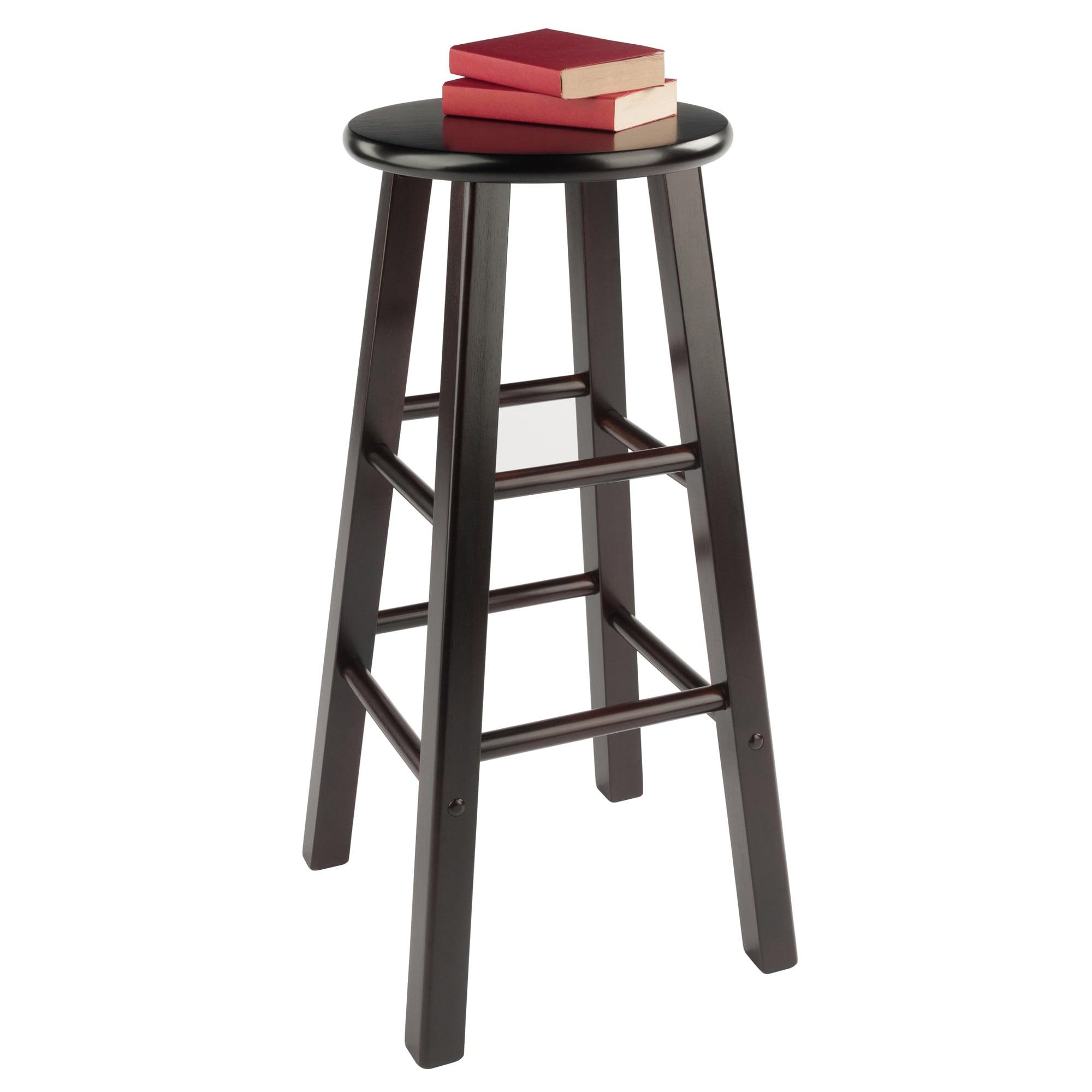 29" 2pc Element Barstools Espresso - Winsome: Solid Wood, High Stools, 220lbs Capacity