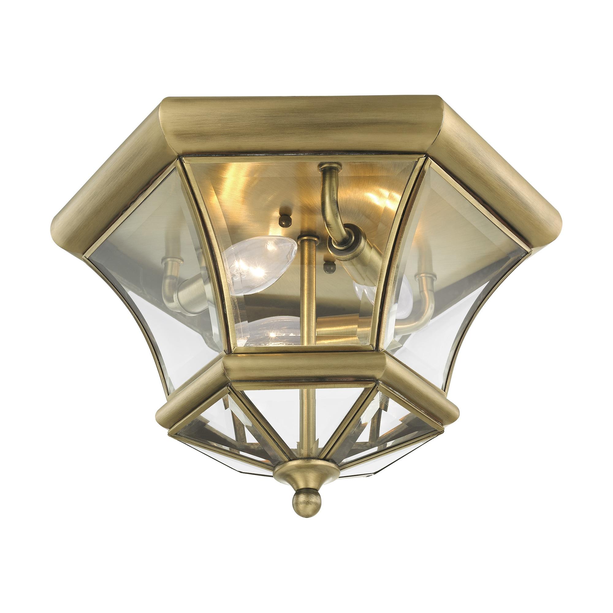 Livex Lighting Monterey Ceiling Mount in Antique Brass
