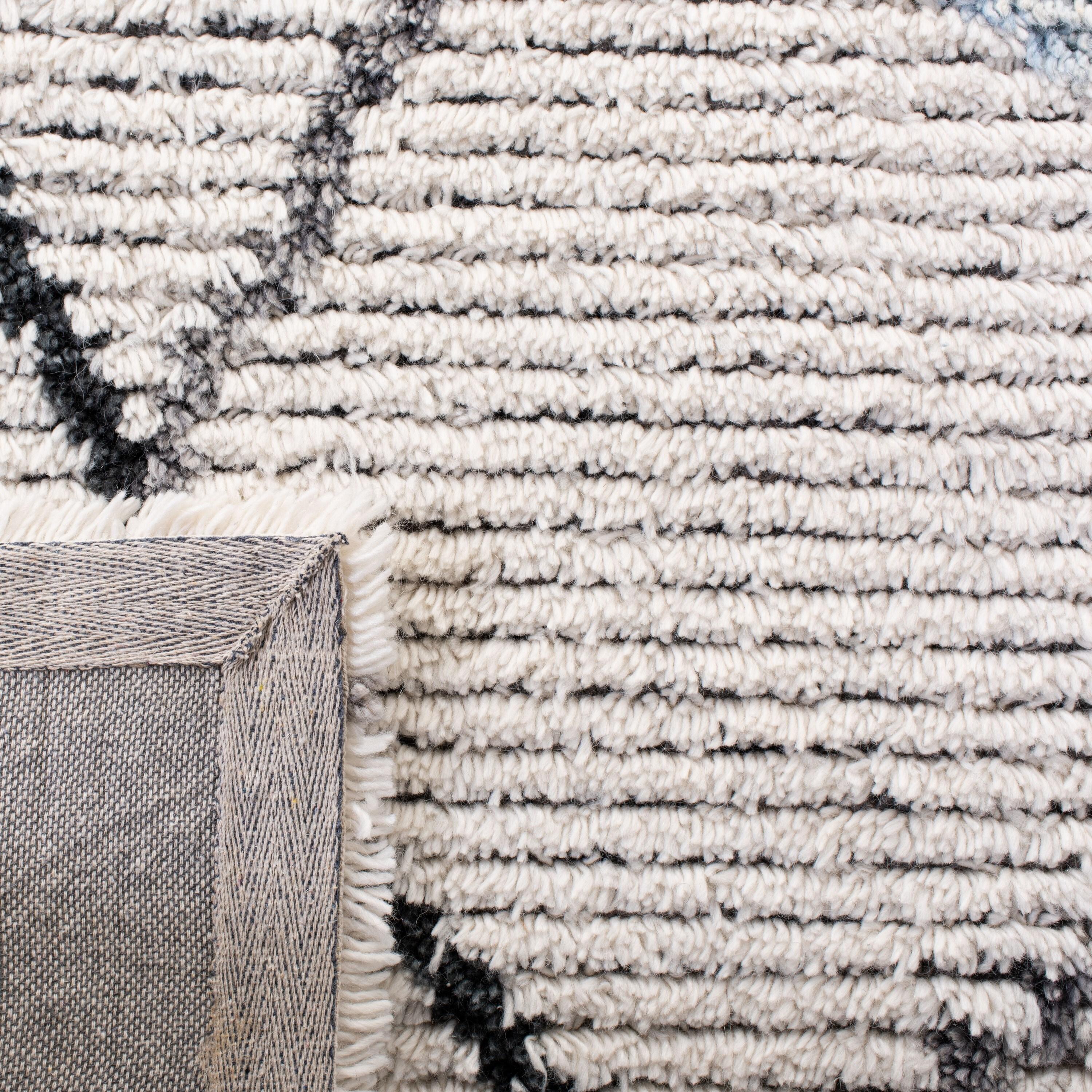 Casablanca Shag CSB637 Hand Tufted Indoor Area Rug - Grey/Ivory - 8'x10' - Safavieh