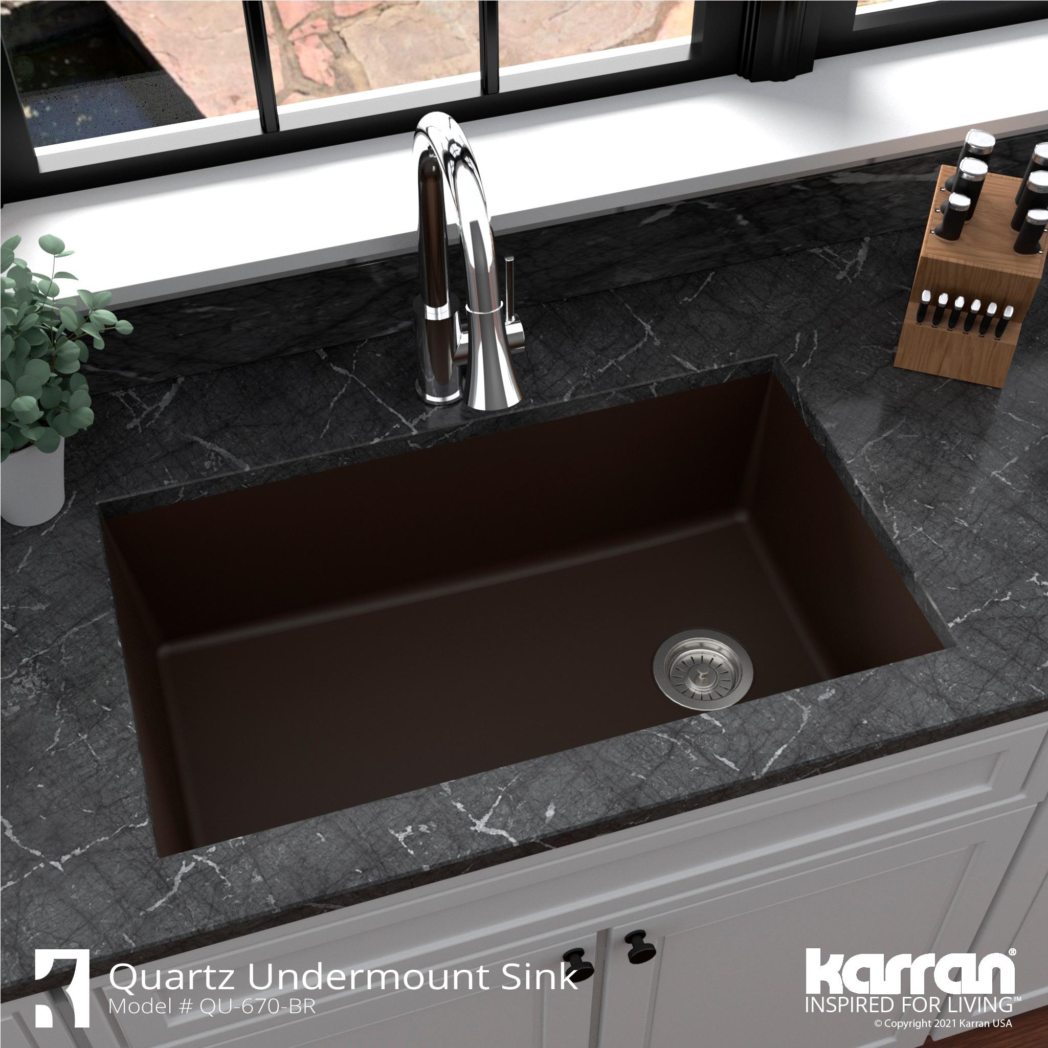Karran Undermount Quartz Composite 31-3/4'' X 19-1/4'' Single Bowl Kitchen Sink