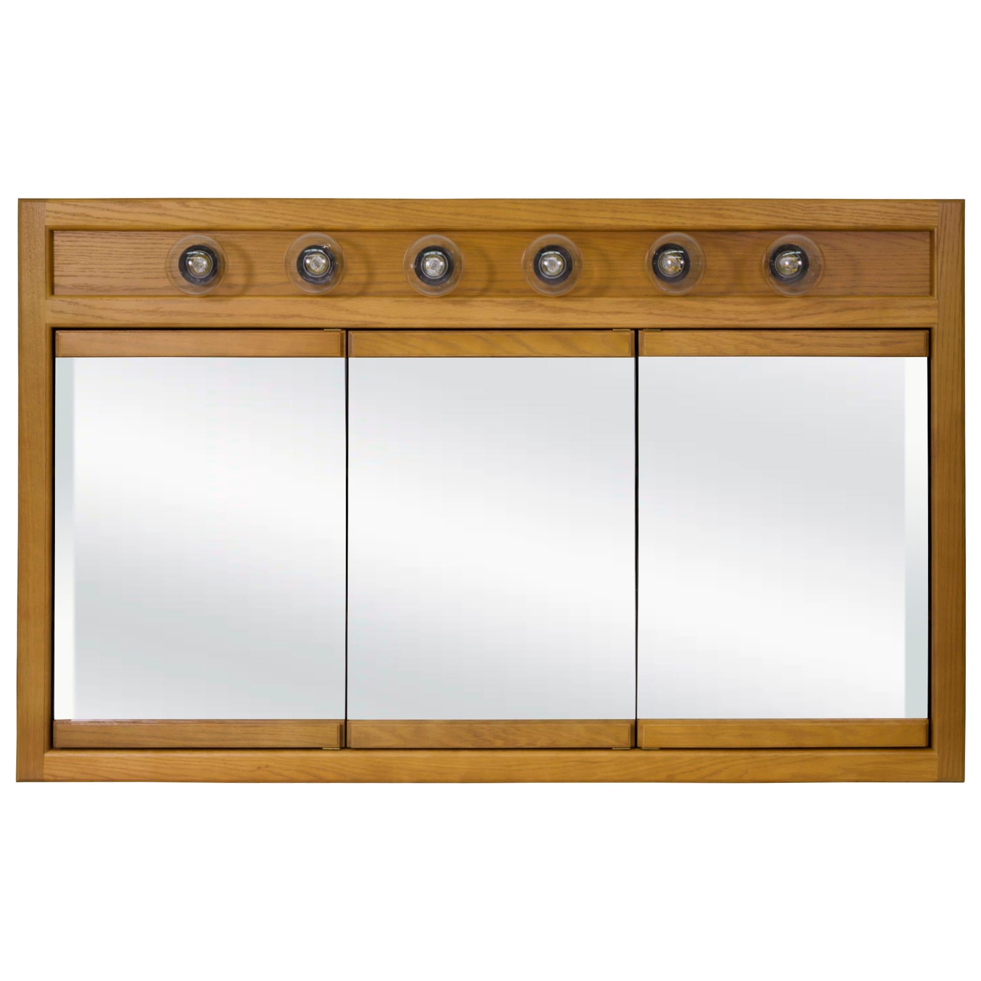 Richland 48-Inch Lighted Wood Medicine Cabinet in Nutmeg Oak