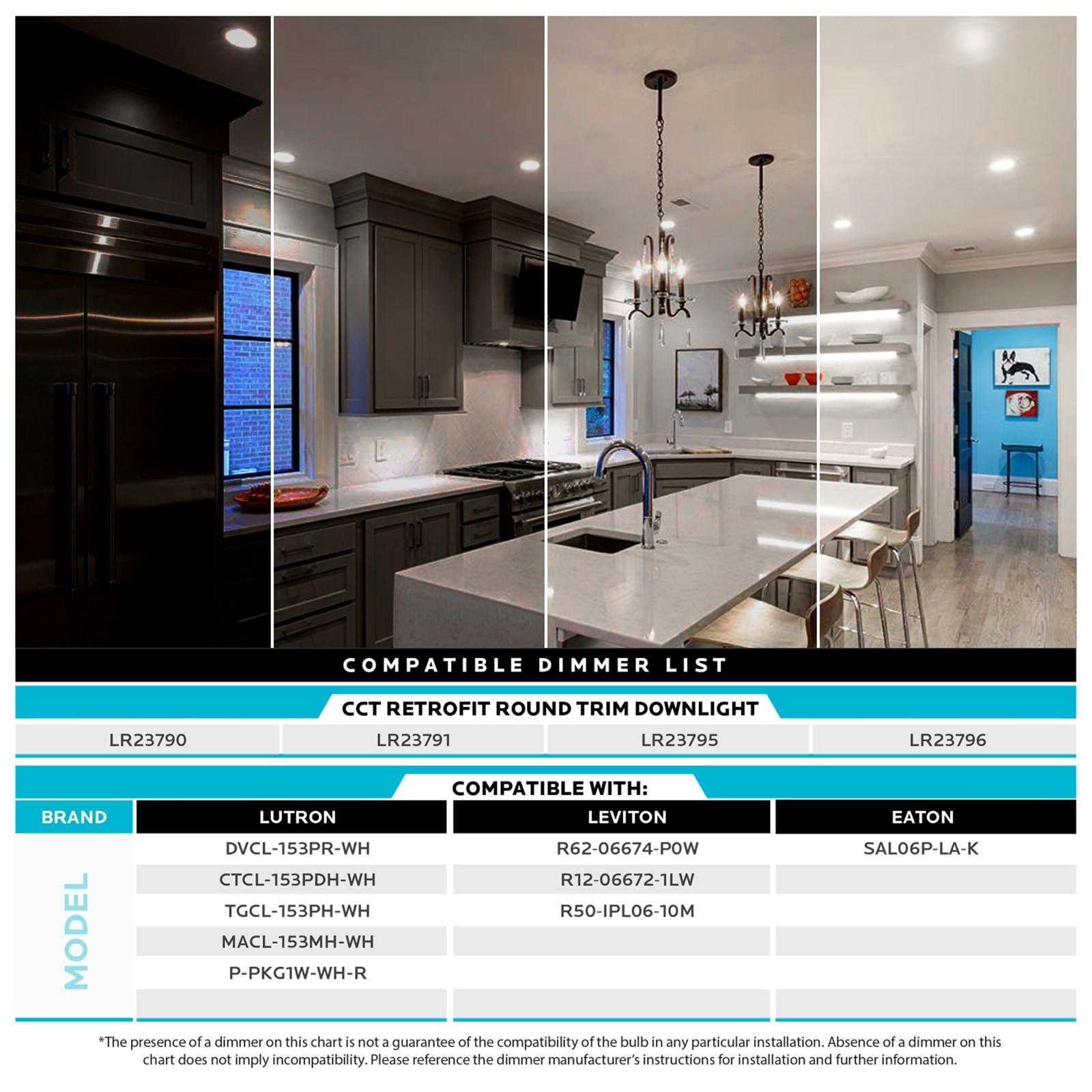 4'' Selectable Color Temperature Dimmable Air-Tight IC Rated LED Retrofit Recessed Lighting Kit