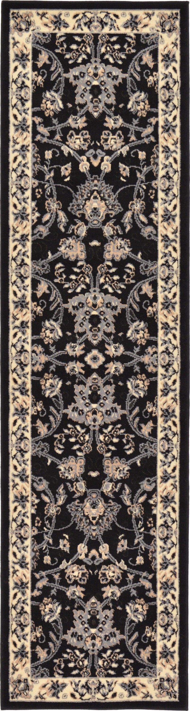 Unique Loom 2' 2 x 8' 2 Sialk Hill Washington Black Area Rug