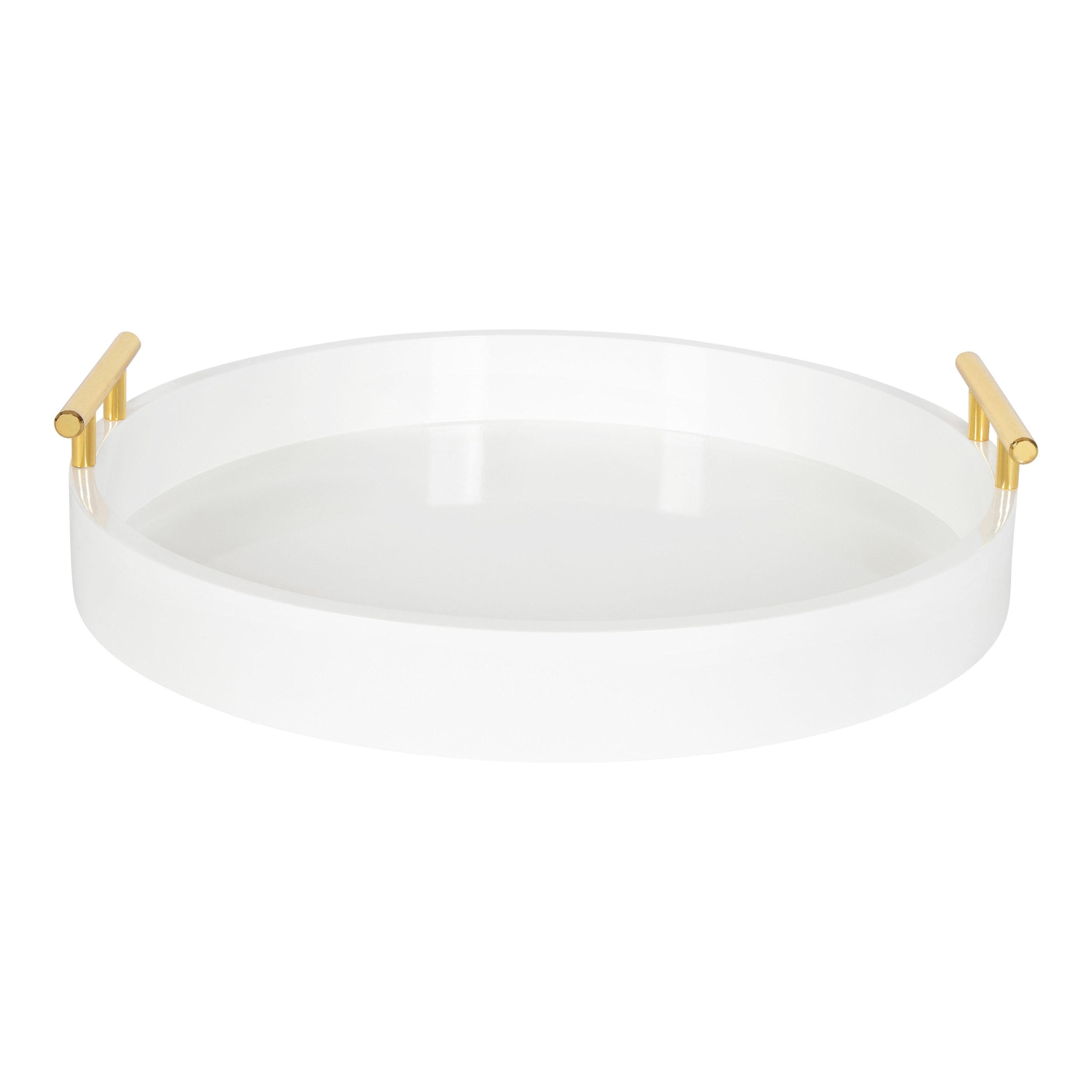 Kate and Laurel Lipton Tray, 18" Diameter, White
