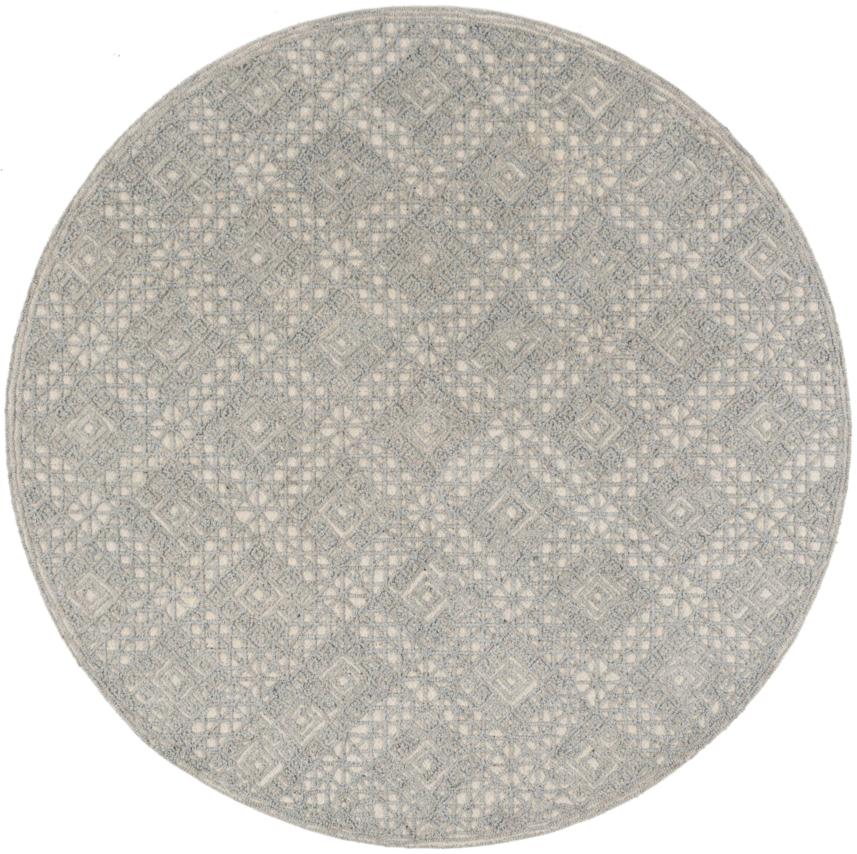 Trace TRC255 Hand Tufted Indoor Area Rug - Grey/Grey - 6' Round - Safavieh