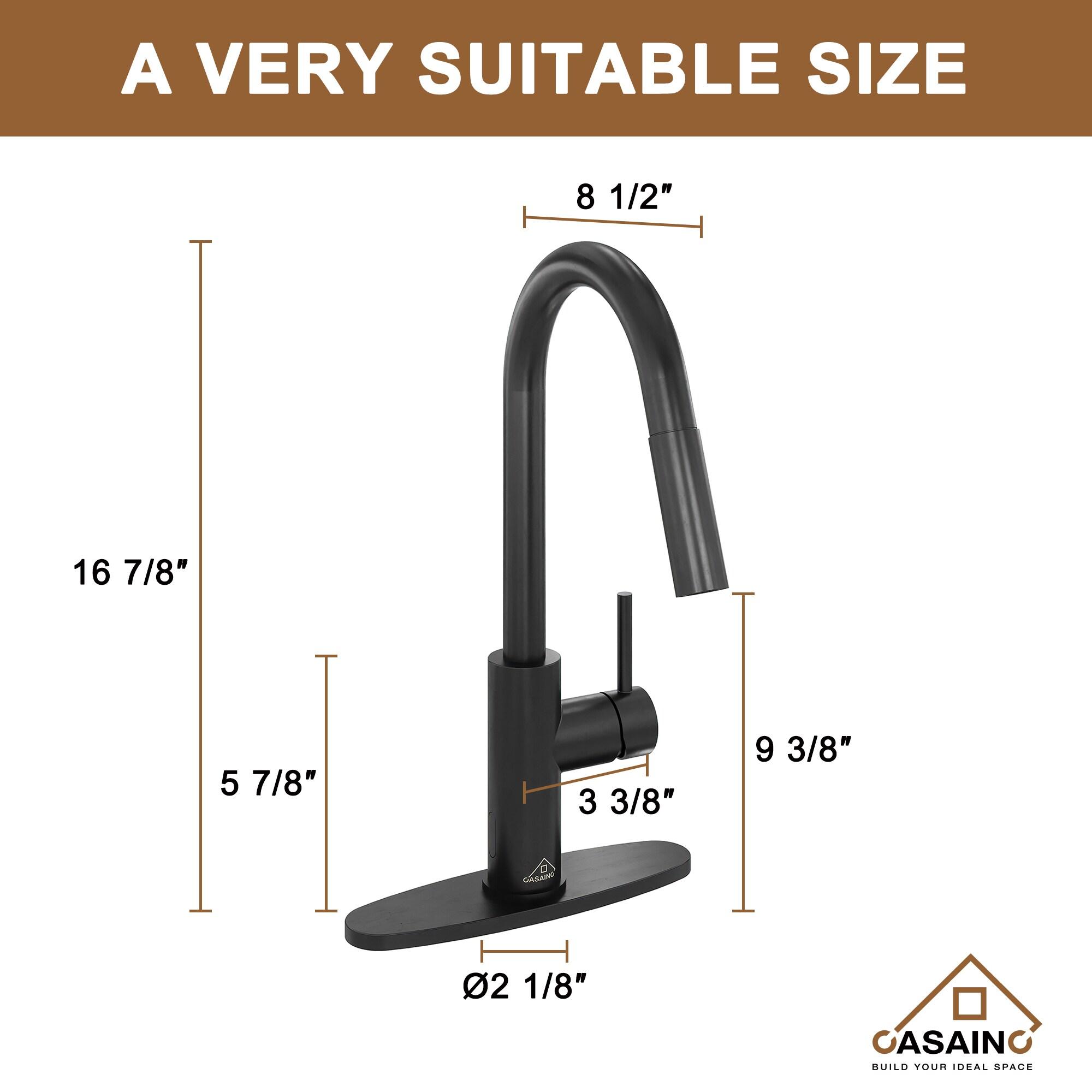 Willow Single-Handle Pull Down Sprayer Kitchen Faucet with Infrared Sensor, Soap Dispenser and Deck Plate