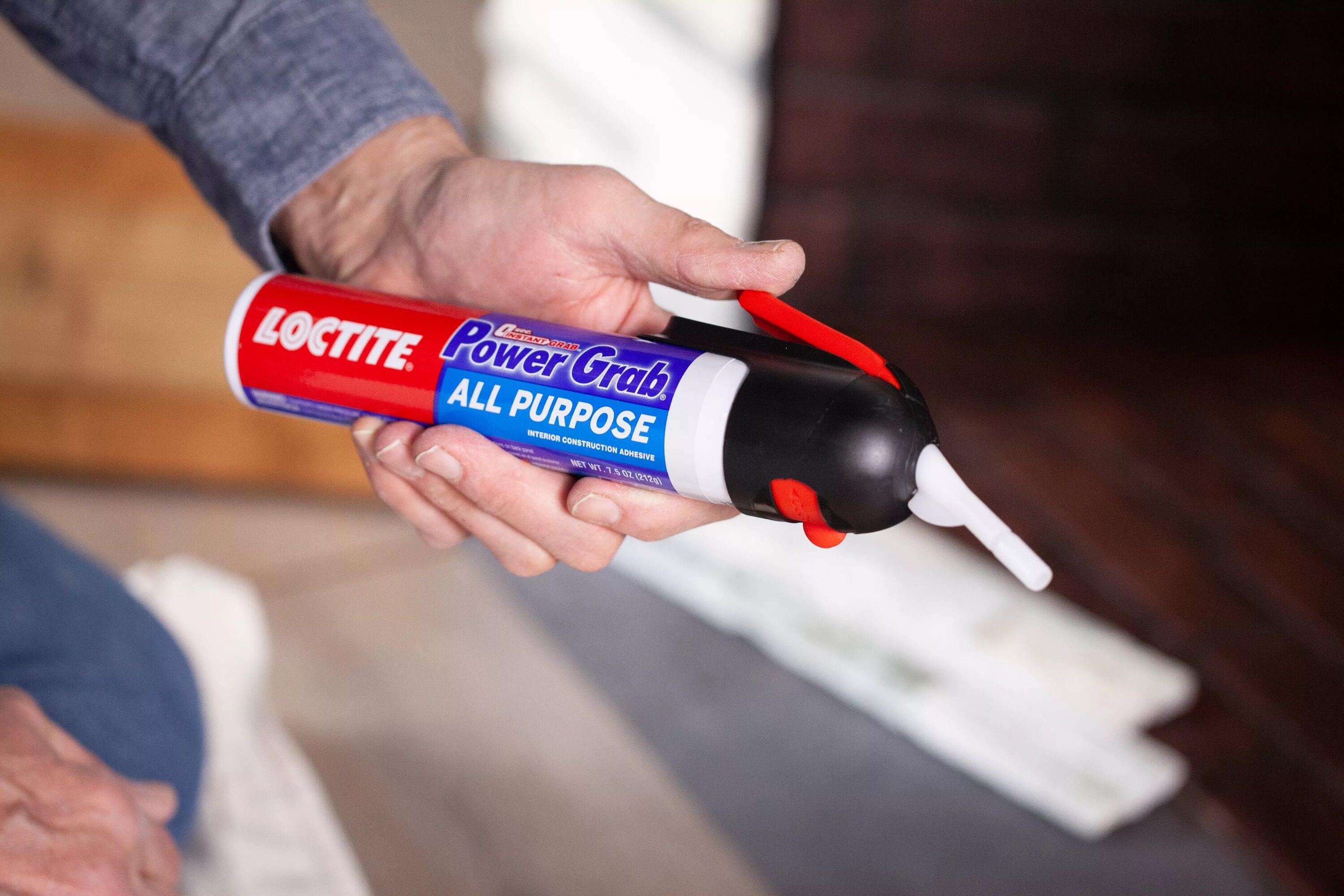 Loctite Power Grab Construction Adhesive All Purpose, Pack of 1, White 7.5 fl oz Pressure Pack