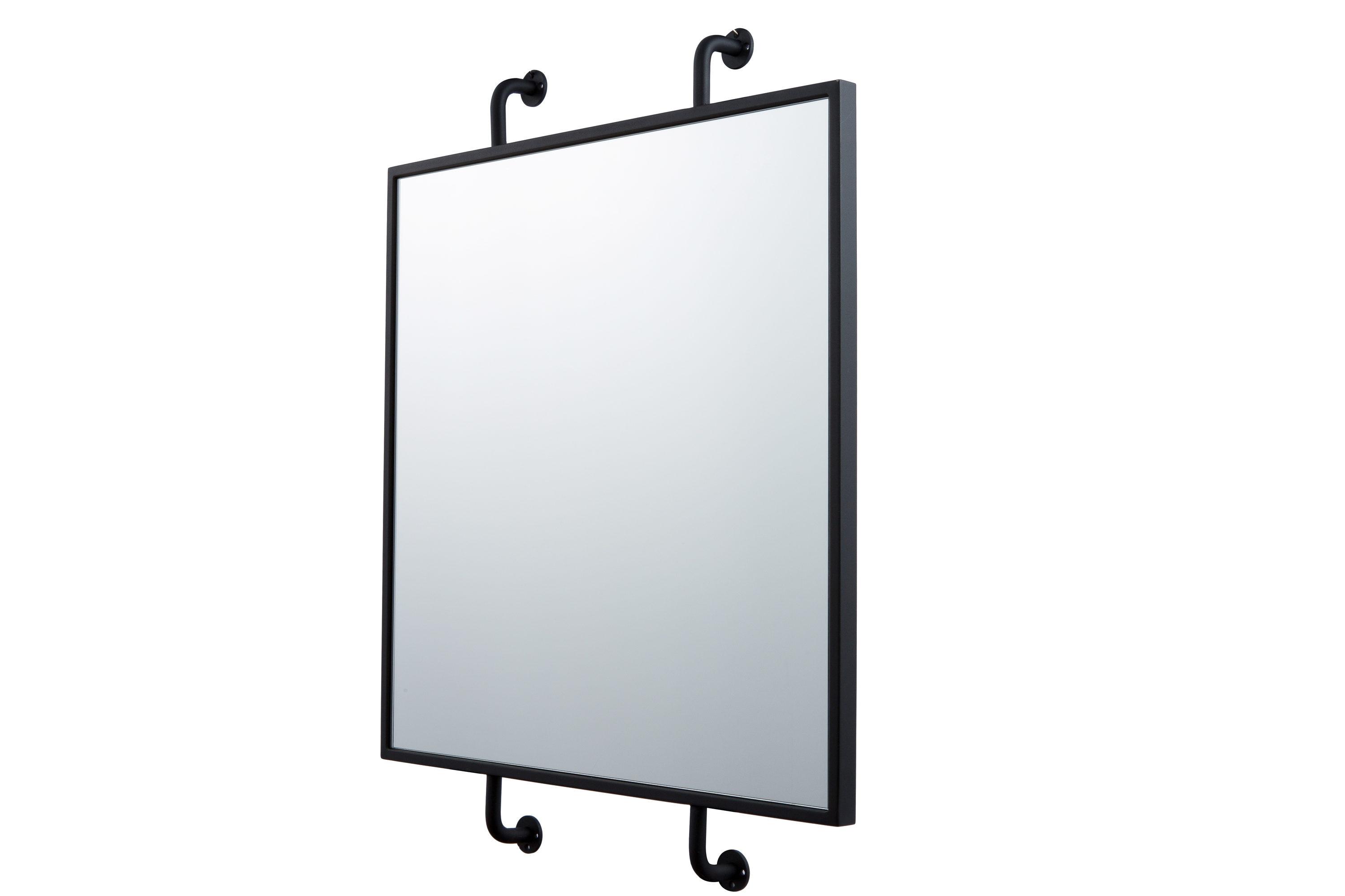 Varaluz Tycho 32x26 Pipe Mounted Wall Mirror - Black