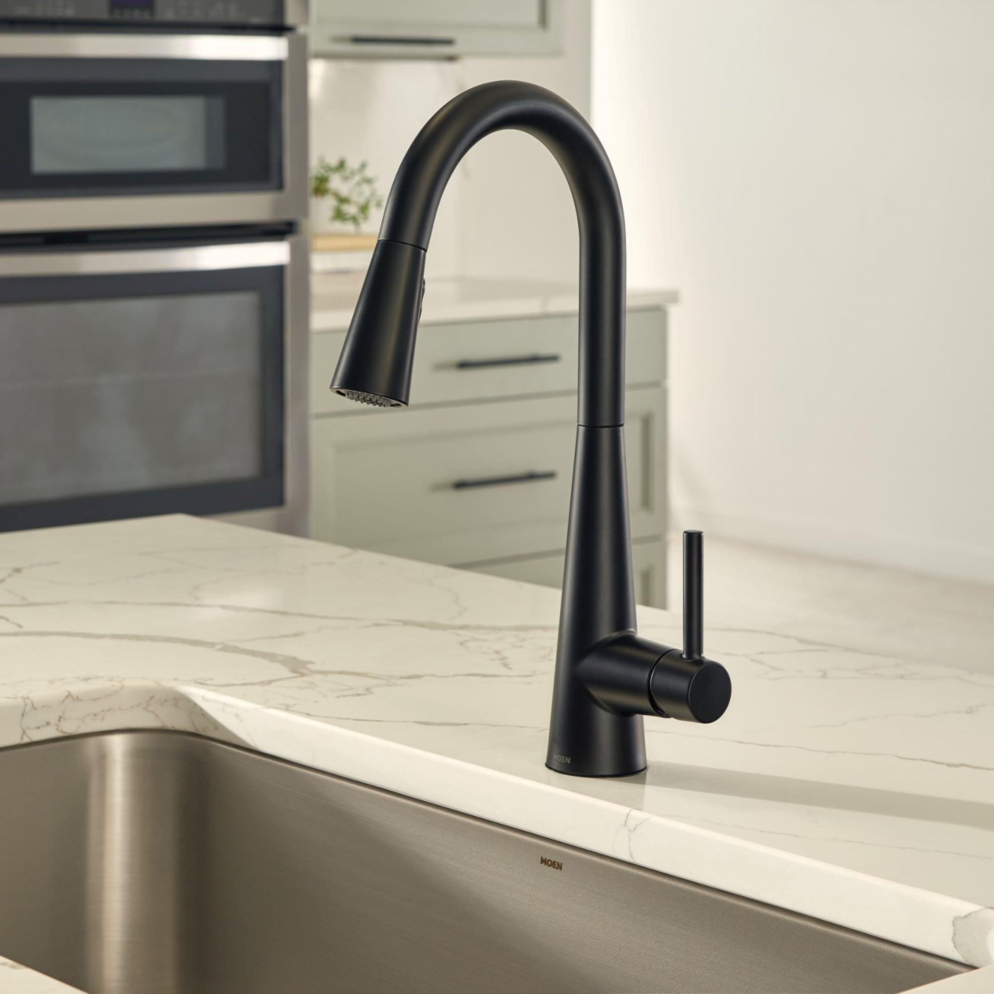 Sleek Pull Down Single Handle Kitchen Faucet with Power Boost Technology and Duralock