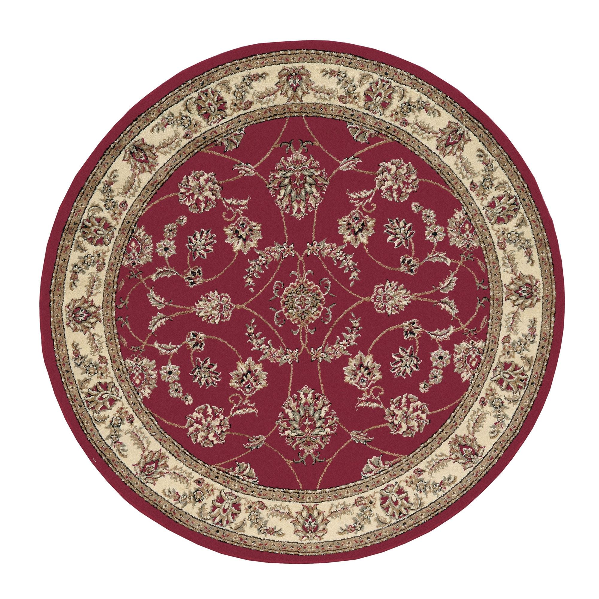 Radici Usa Como Area Rug 1596 Red Vines Leaves 8' x 8' Round