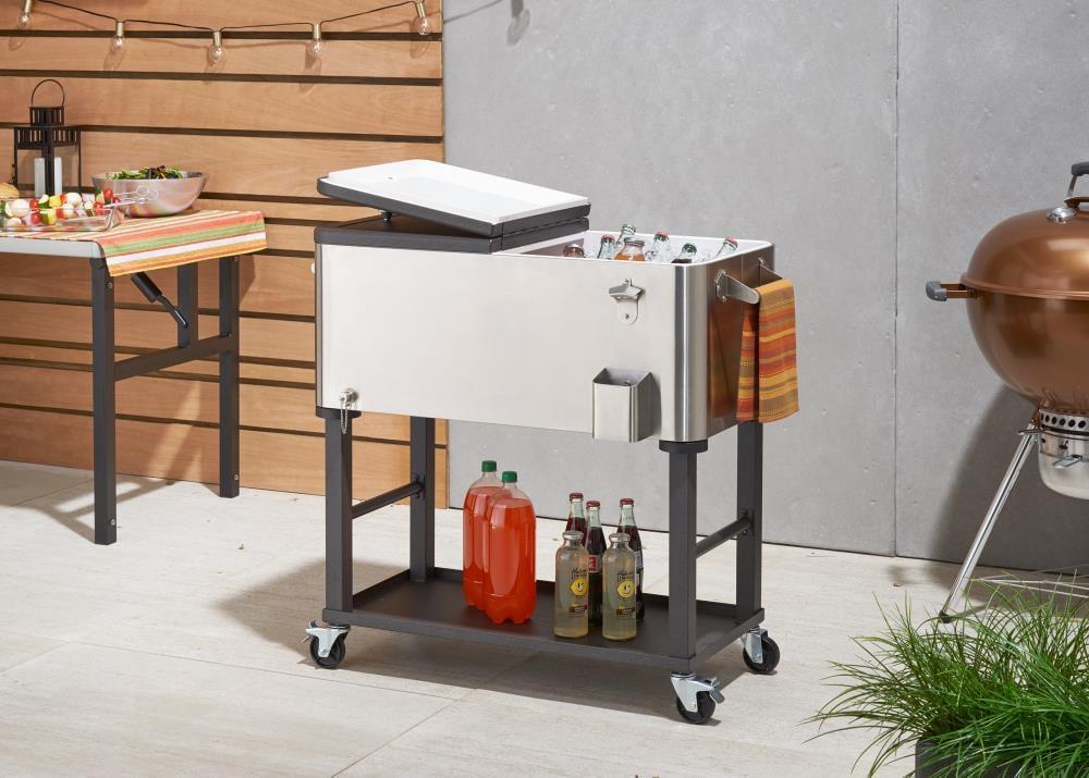 Trinity TRINITY 100 Qt./25 Gal. Stainless Steel Wheeled Cooler w/ Detachable Tub