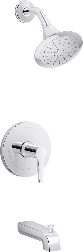 Kohler Pitch Rite-Temp Bath And Shower Trim With 1.75 GPM Water-Saving Single-Function Showerhead, Single Spray Setting