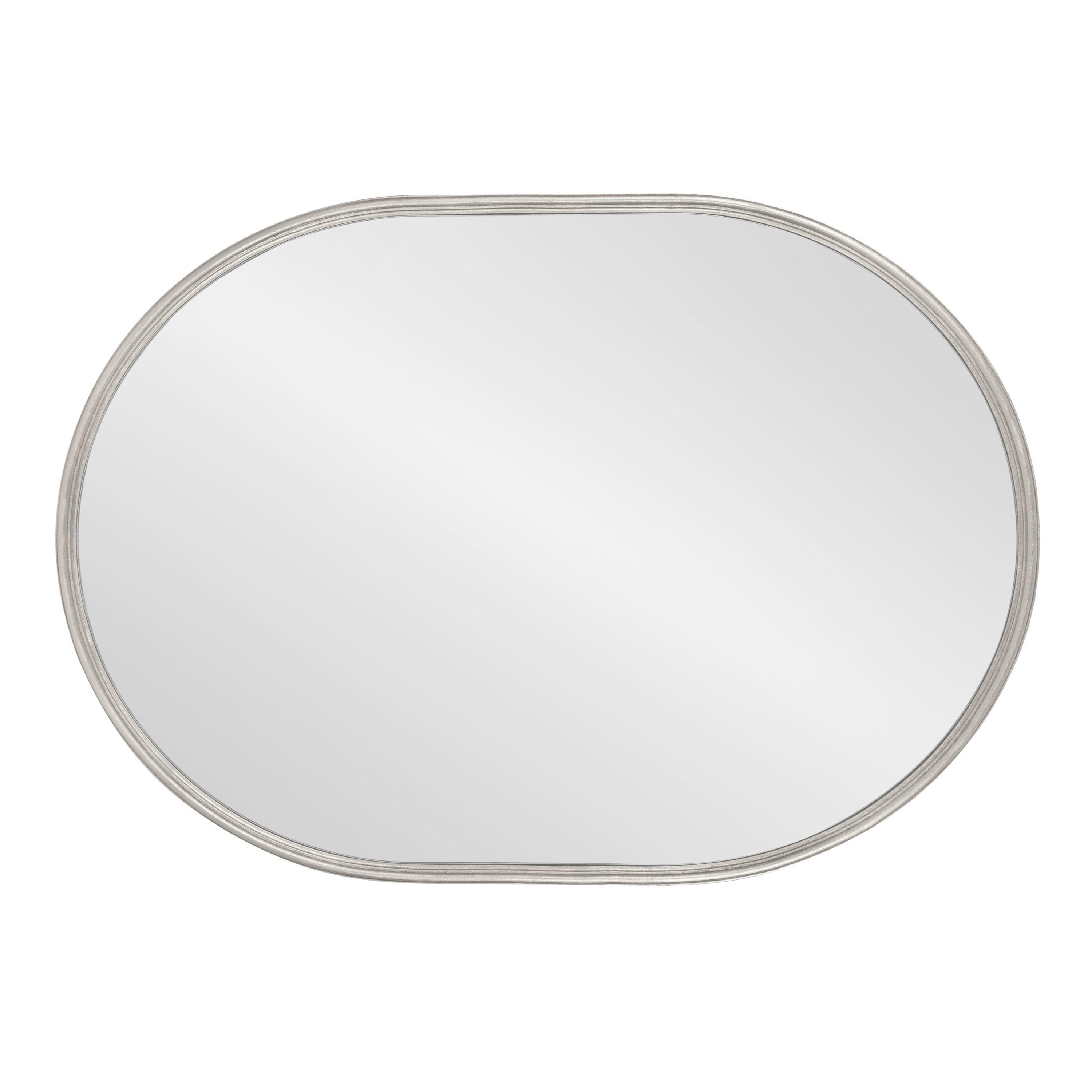 Kate and Laurel Caskill Mid-Century Framed Capsule Wall Mirror, 18 x 24, Silver, Modern Decorative Mirror for Wall