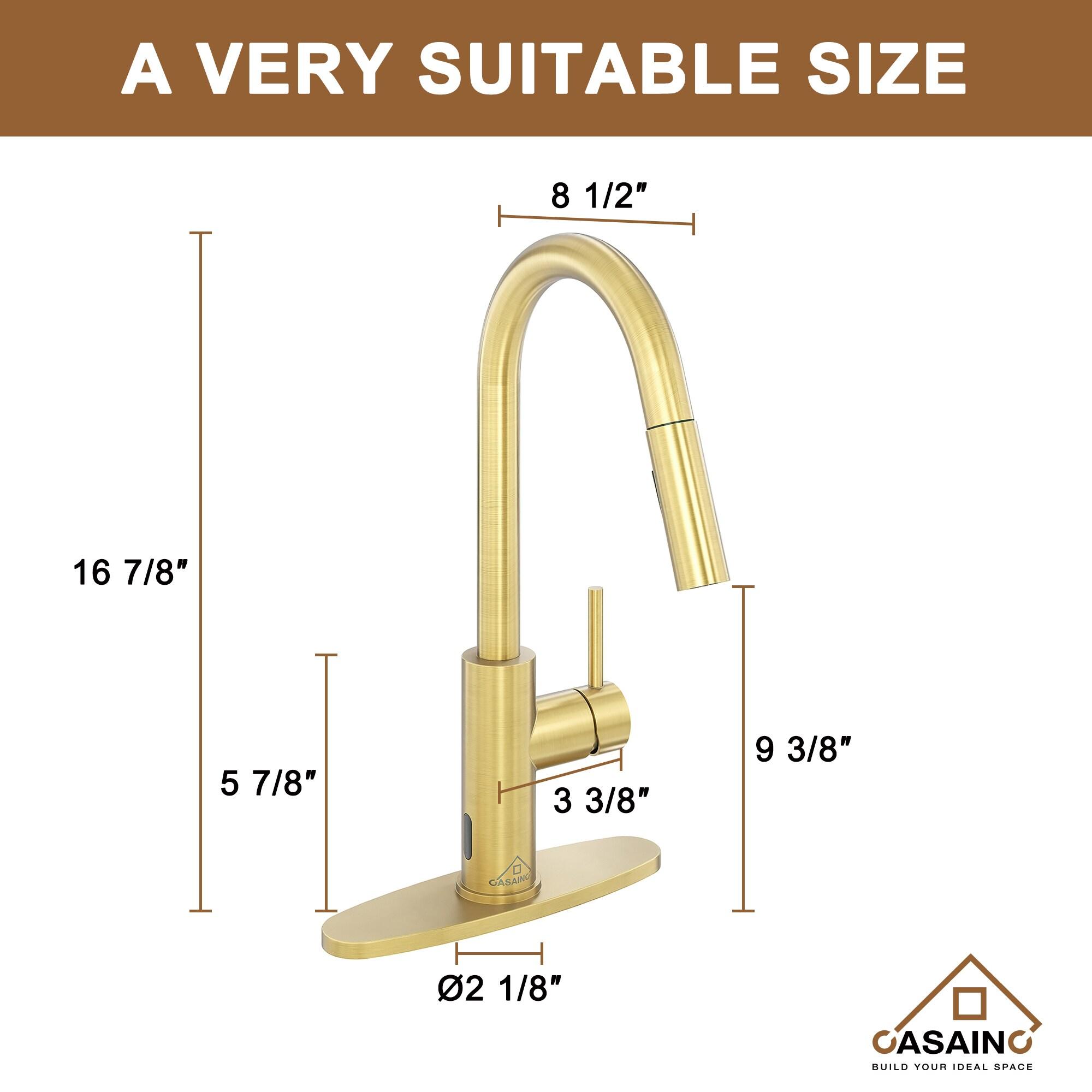Willow Single-Handle Pull Down Sprayer Kitchen Faucet with Infrared Sensor, Soap Dispenser and Deck Plate