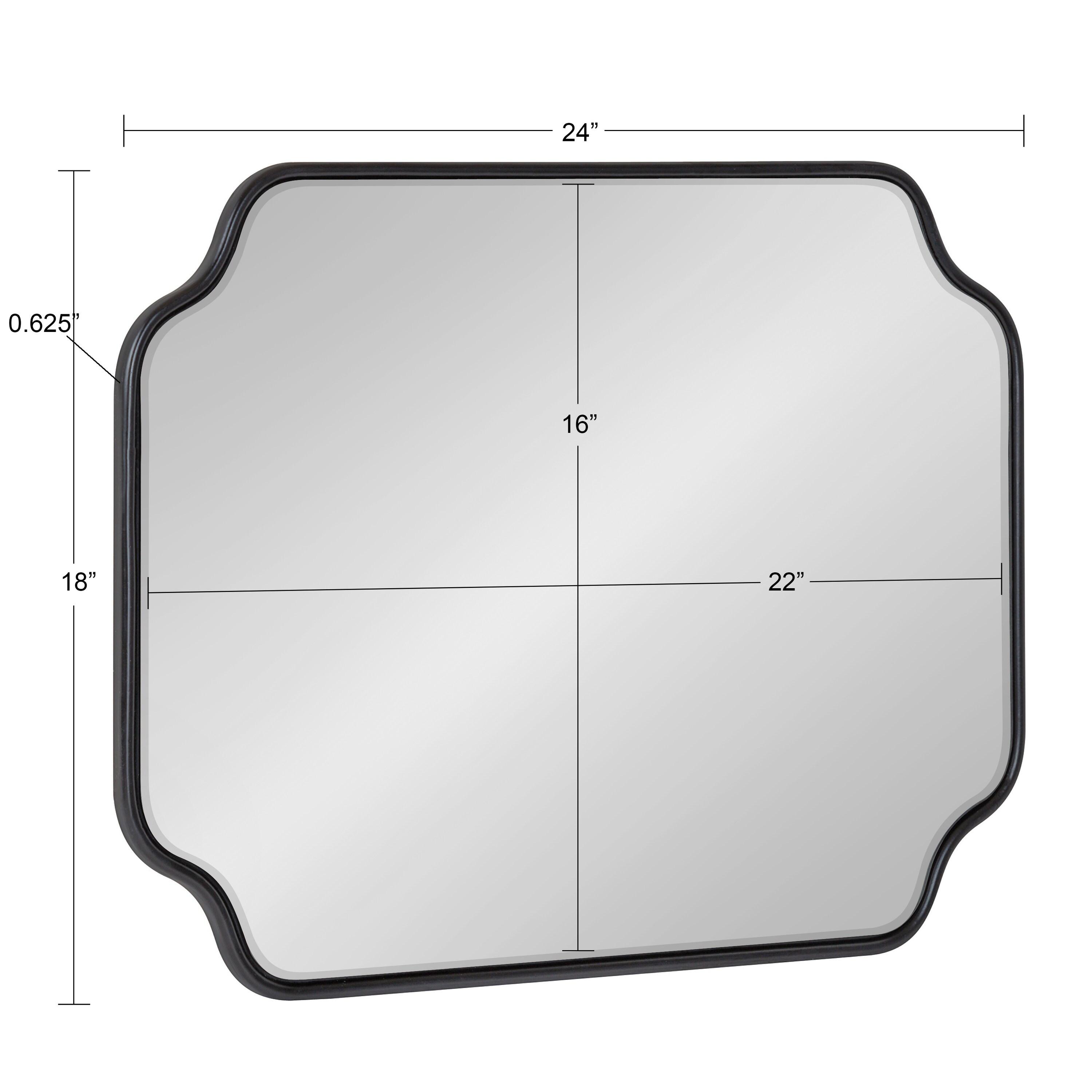 Kate and Laurel Plumley Glam Scalloped Wall Mirror, 18 x 24, Black, Transitional Mirror Wall Decor
