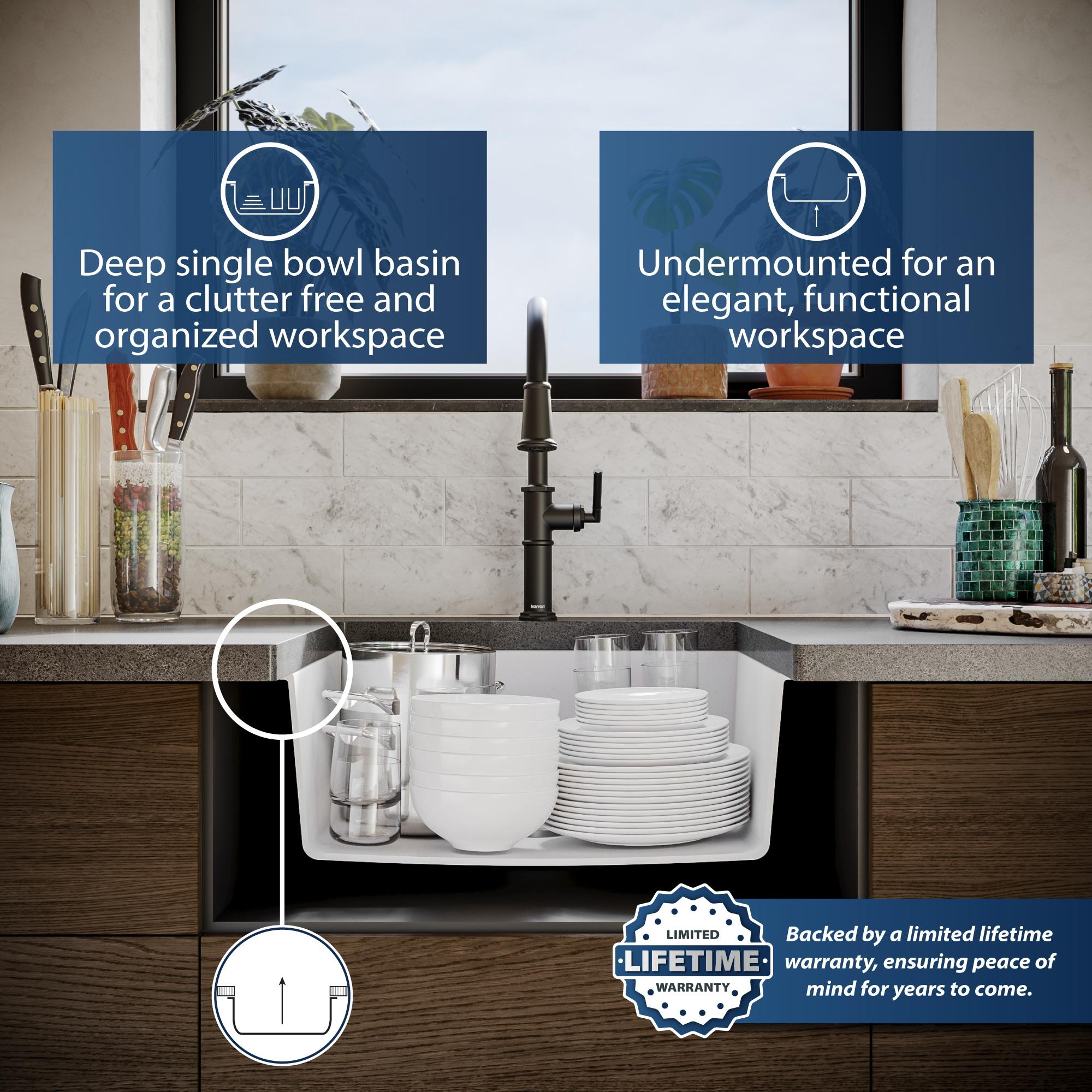 Karran Quartz 24-3/8'' X 19-1/8'' Single Bowl Undermount Kitchen Sink