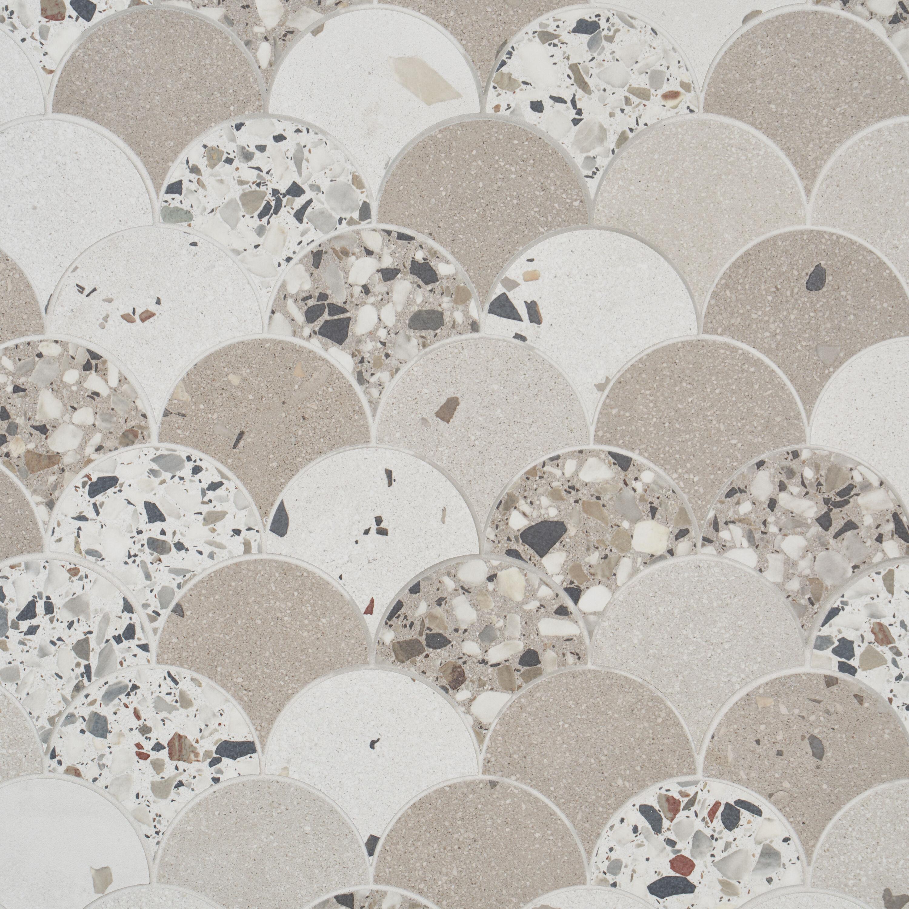 Lane 11" x 16" Porcelain Fish Scale Mosaic Wall & Floor Tile (1.2 sq. ft. / each)