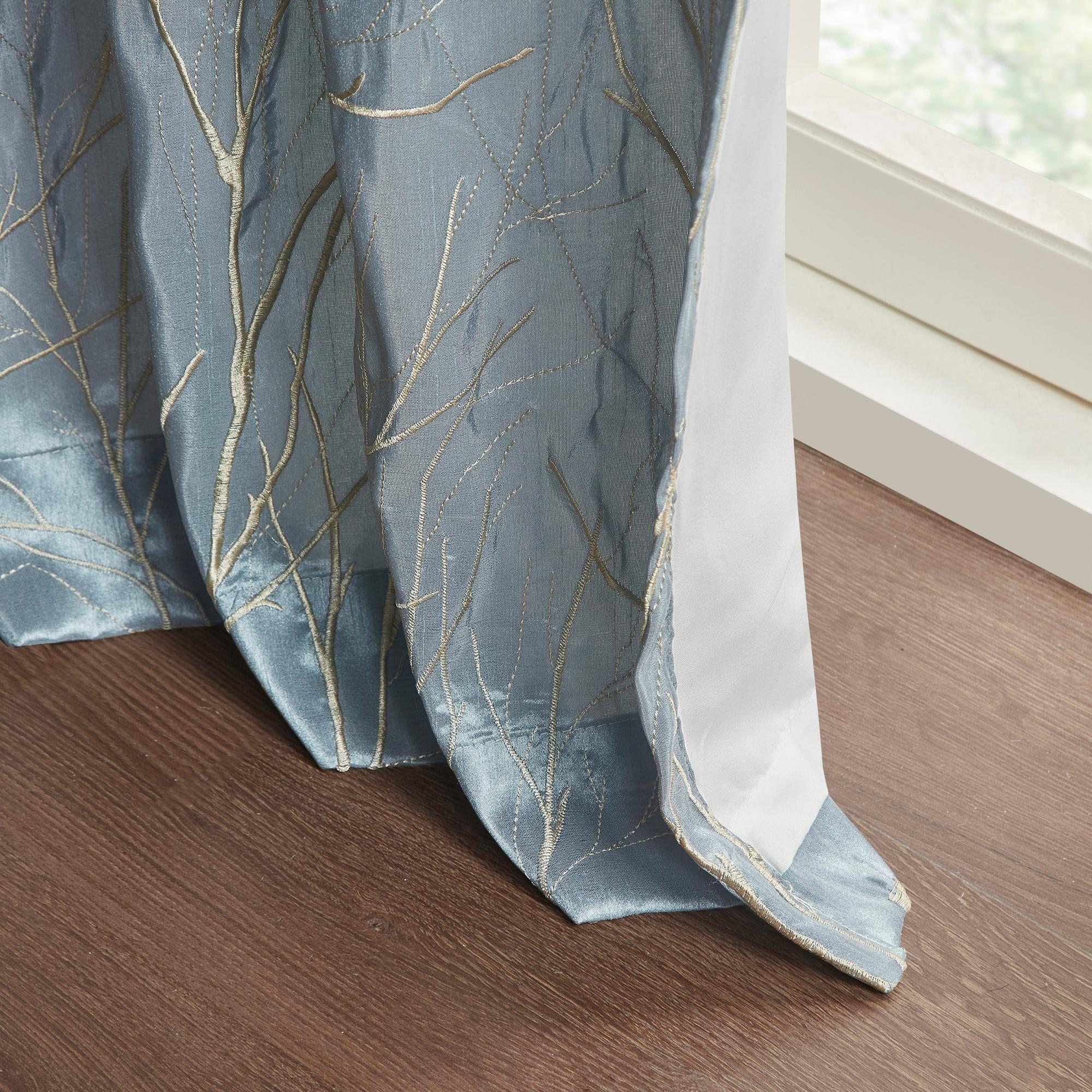 Andora Embroidered Branch Rod Pocket Single Curtain Panel